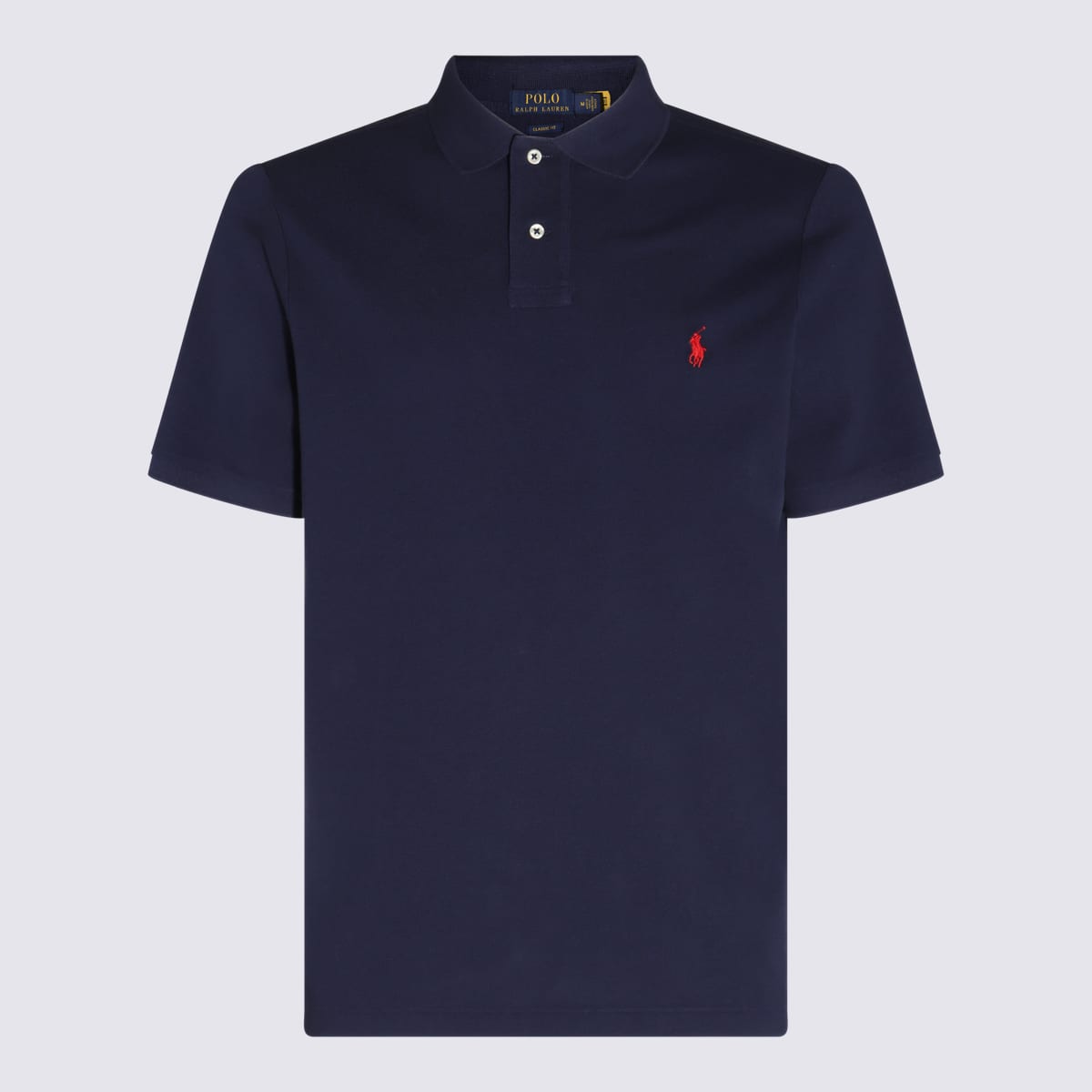 Shop Polo Ralph Lauren Navy Blue Cotton Polo Shirt In Newport Navy