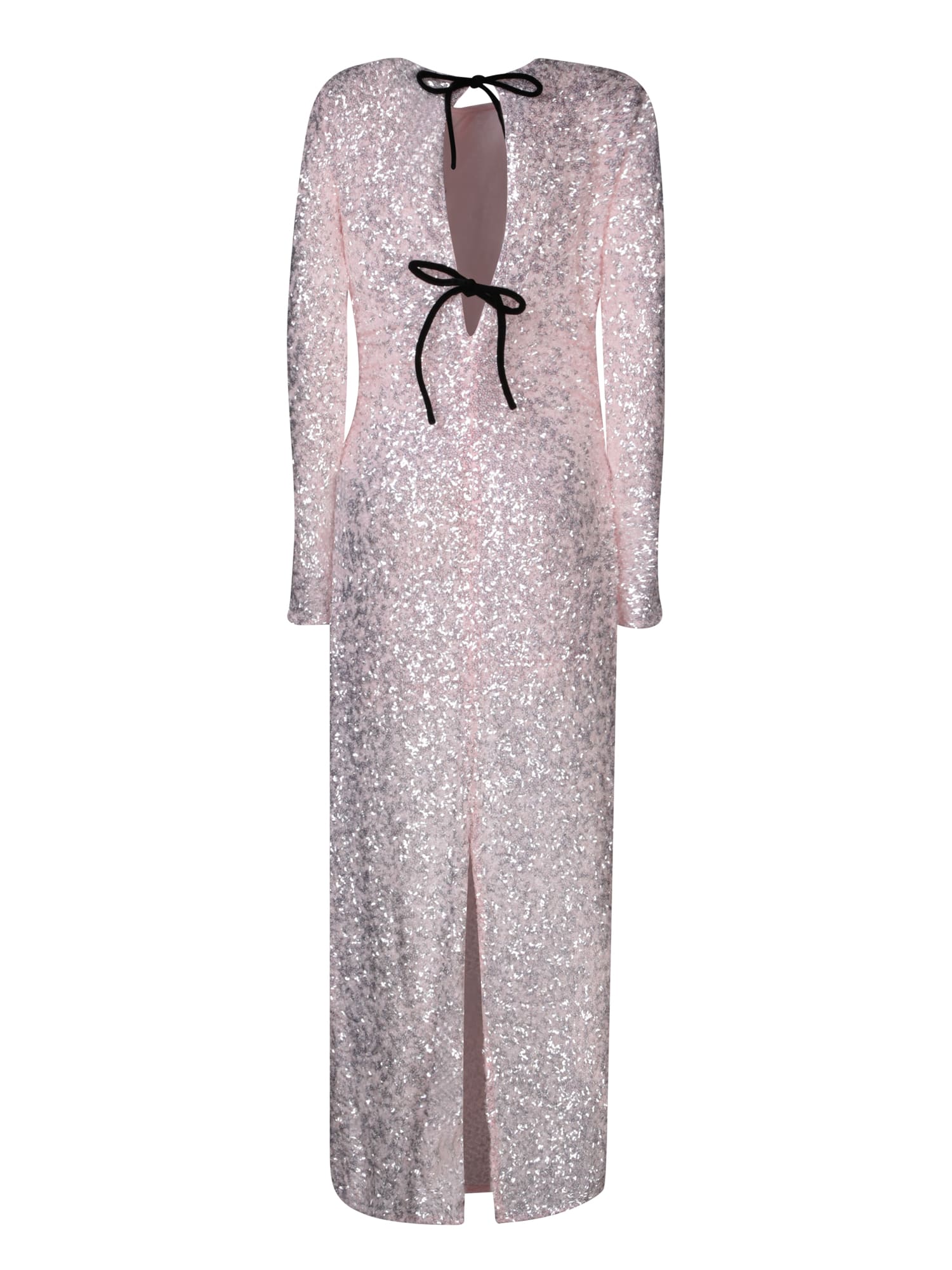 Shop Ganni Powder Pink Sequin Maxi Dress
