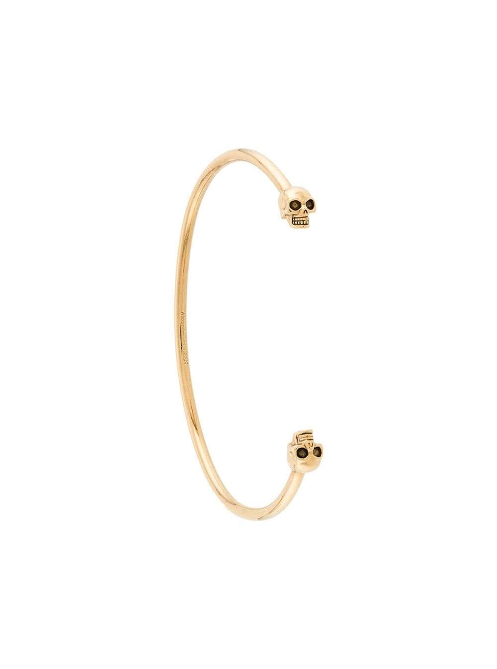 Alexander McQueen Skull Bracelet In Gold-colored Brass