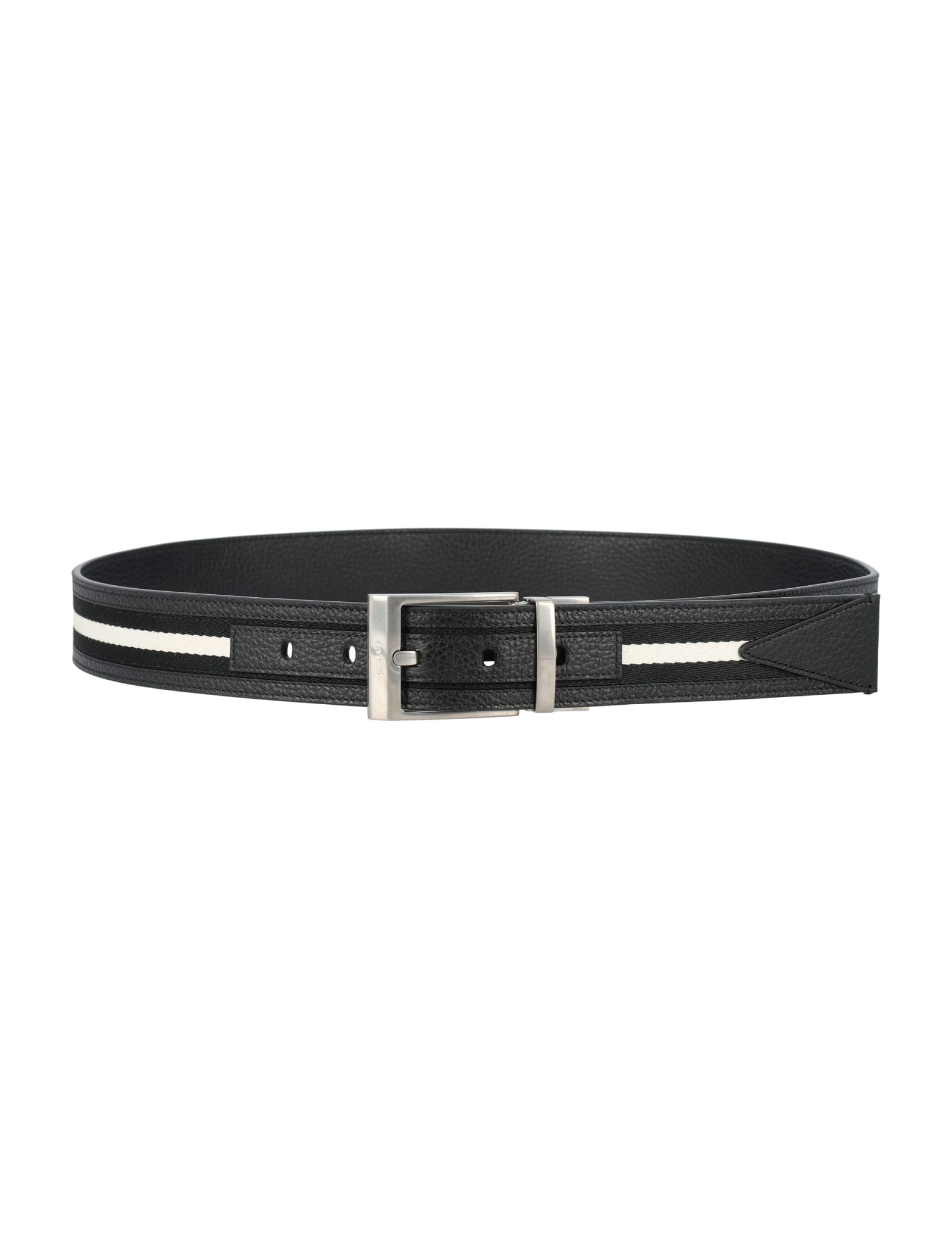 Shop Bally Shiffie 35 Belt In Black+blk/bone+pall