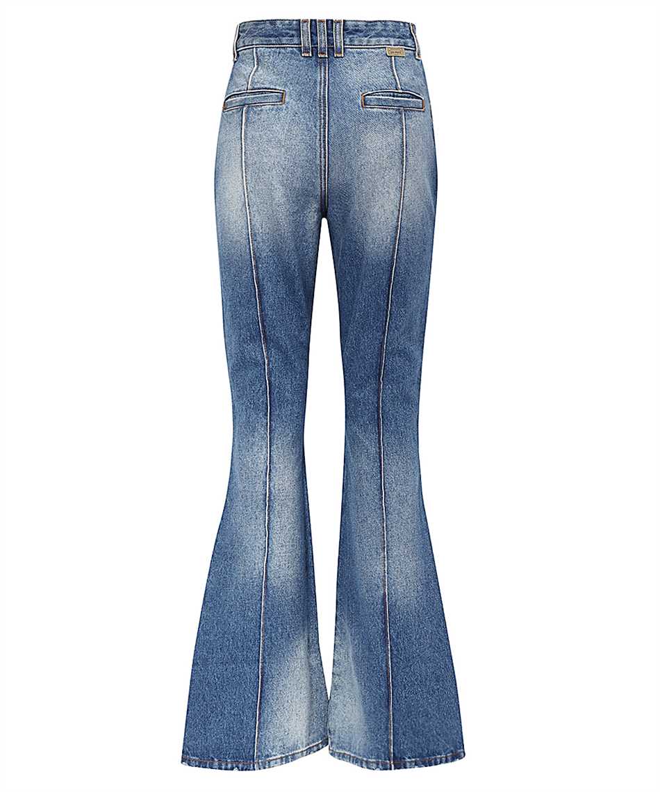Balmain Contrast-stitching Flared Jeans In Blue
