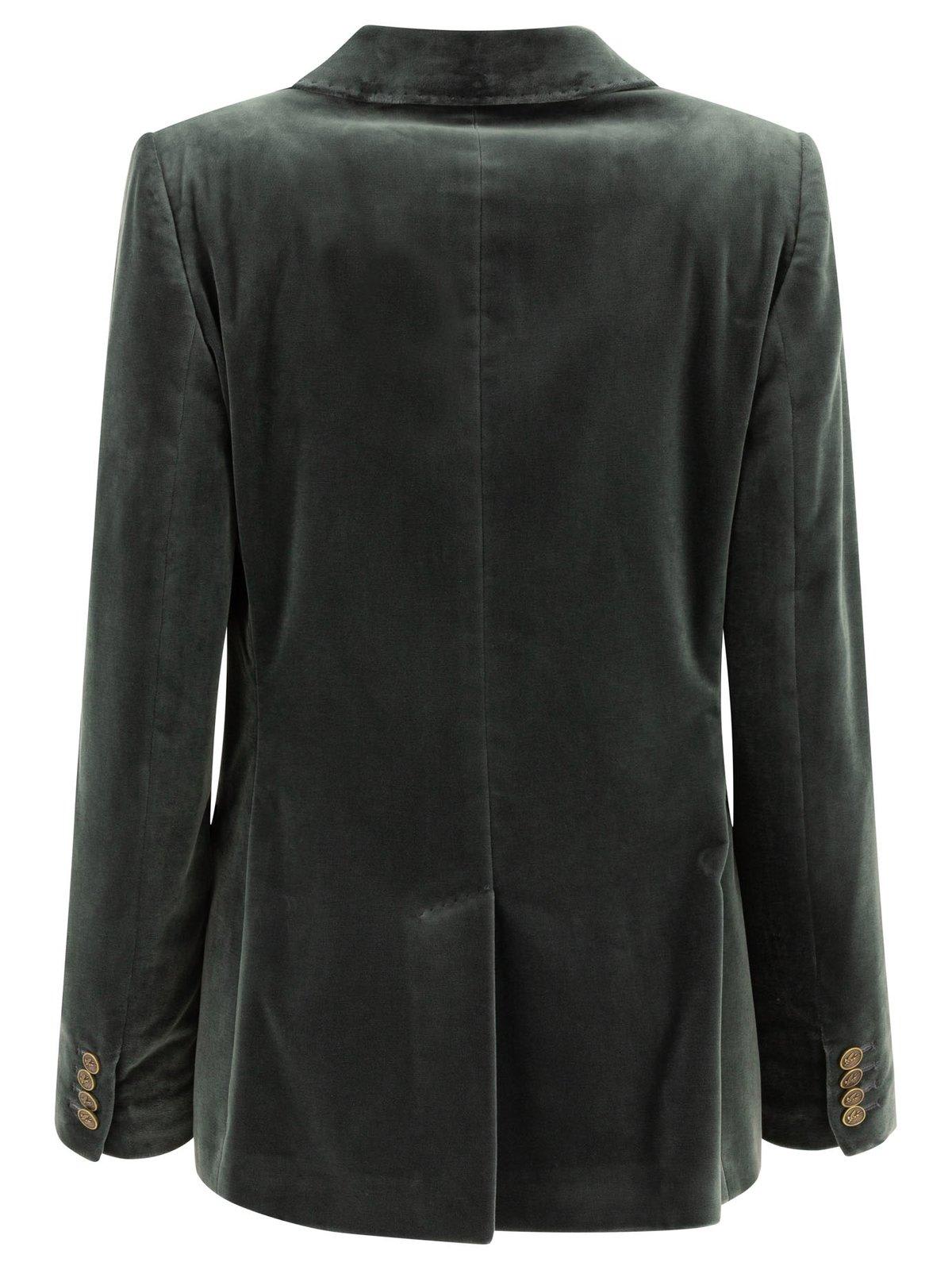 Shop Etro Double-breasted Velvet Blazer