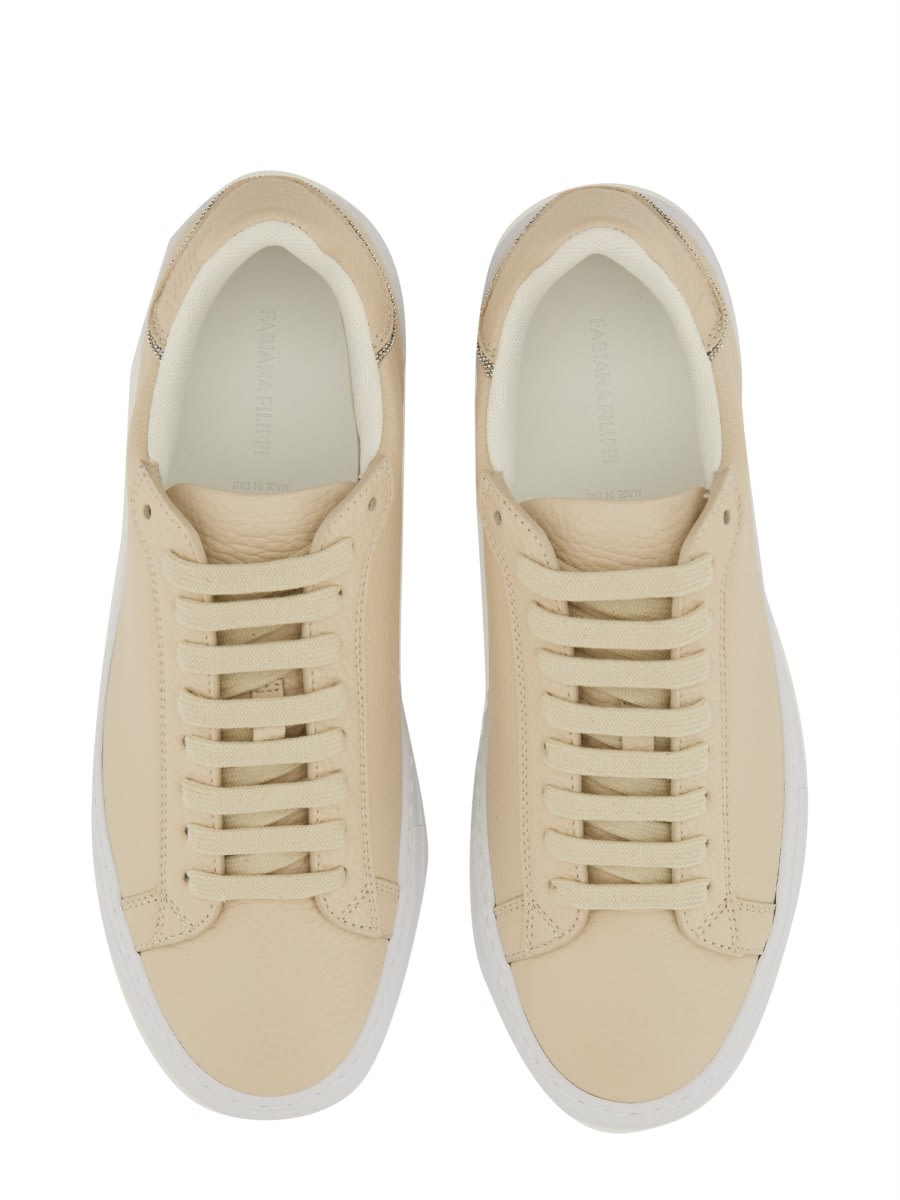 Shop Fabiana Filippi Leather Sneaker In Powder