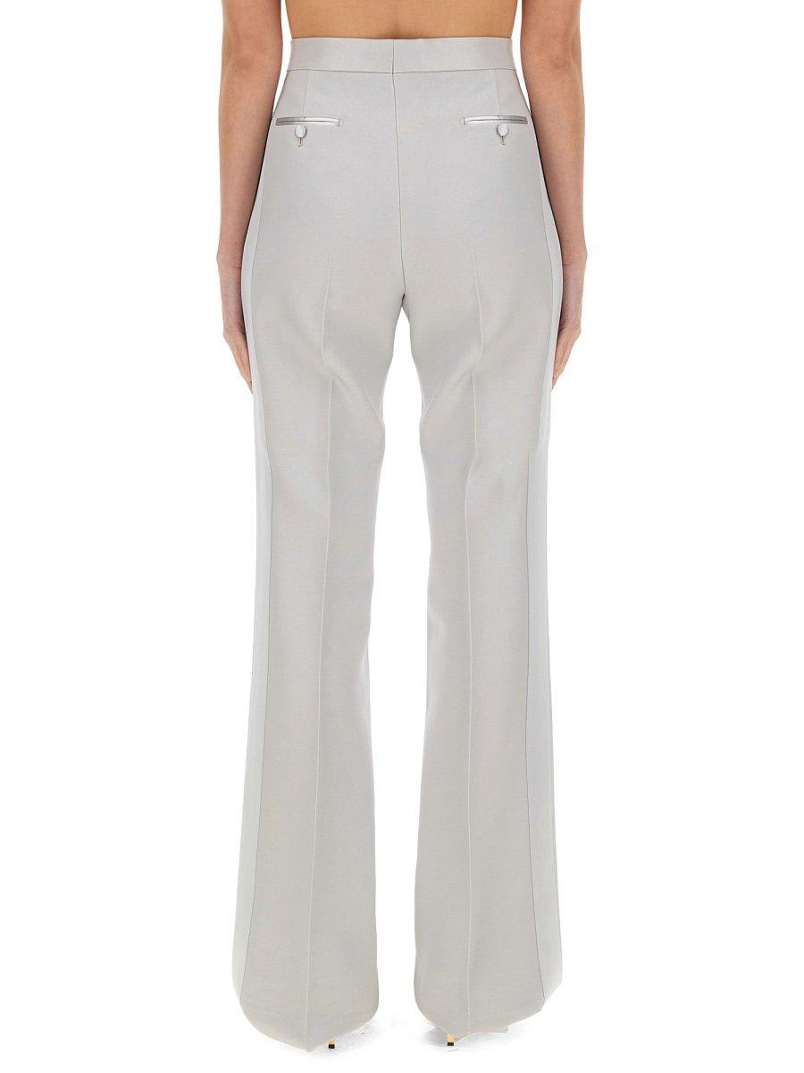 Tom Ford Lustrous Barathea Tailored Tuxedo Wide Leg Pants In Grey