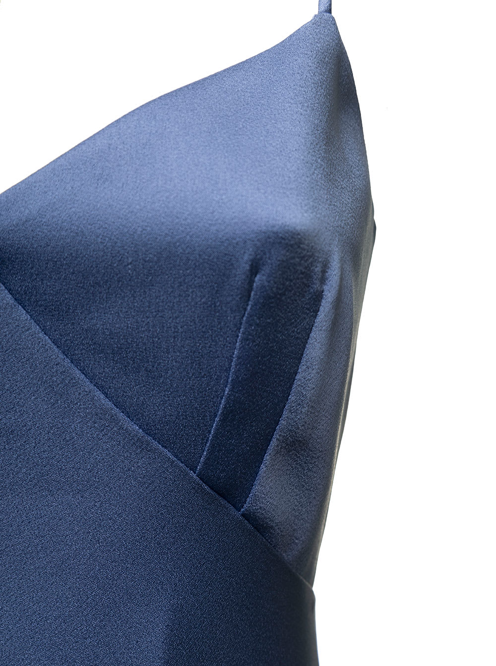 Max Mara Selce Satin Gown In Blue | ModeSens