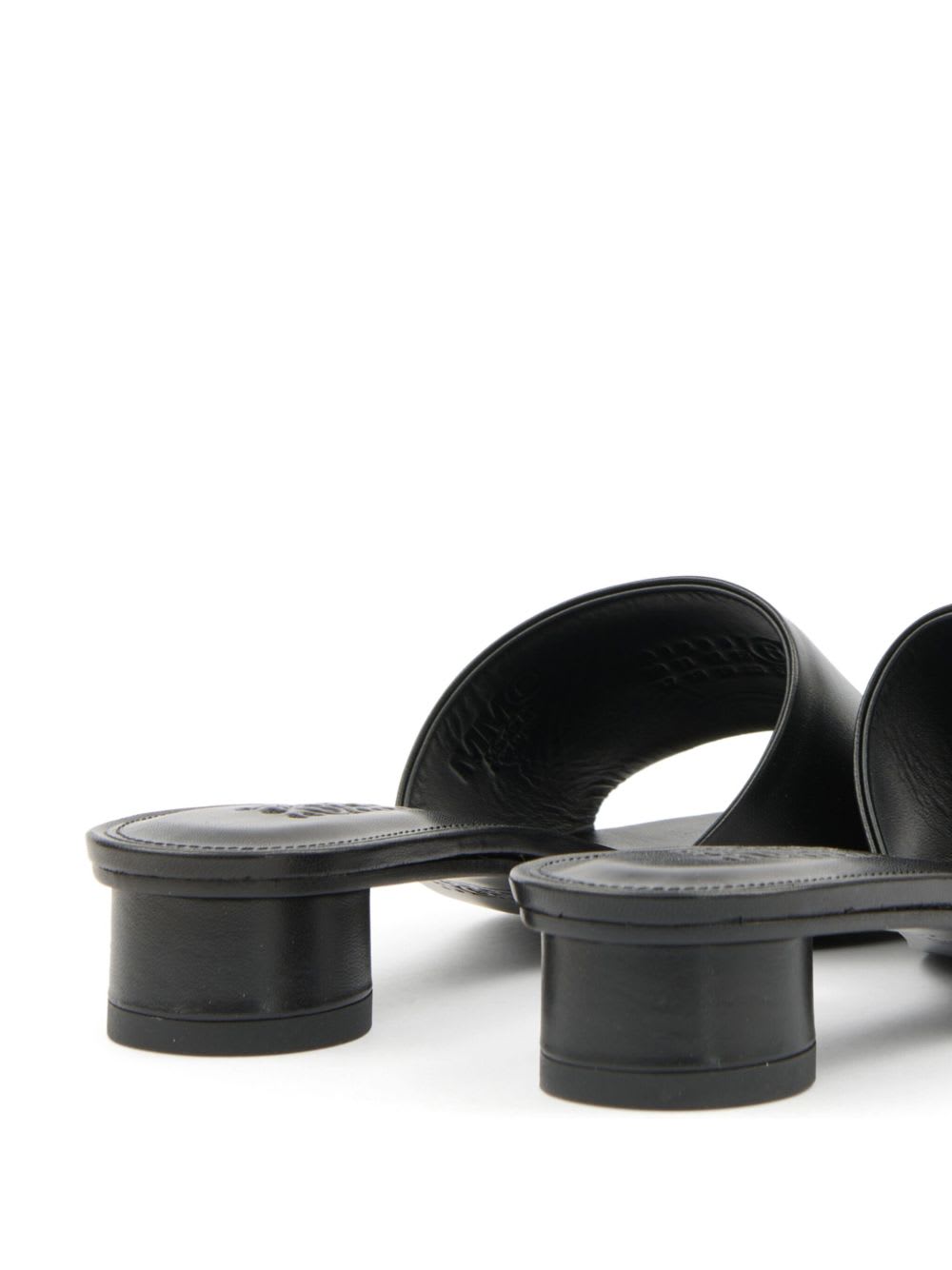 Mm6 Maison Margiela Mm6 By Maison Margiela Numeric Sandal With Engraved Logo Band In Black