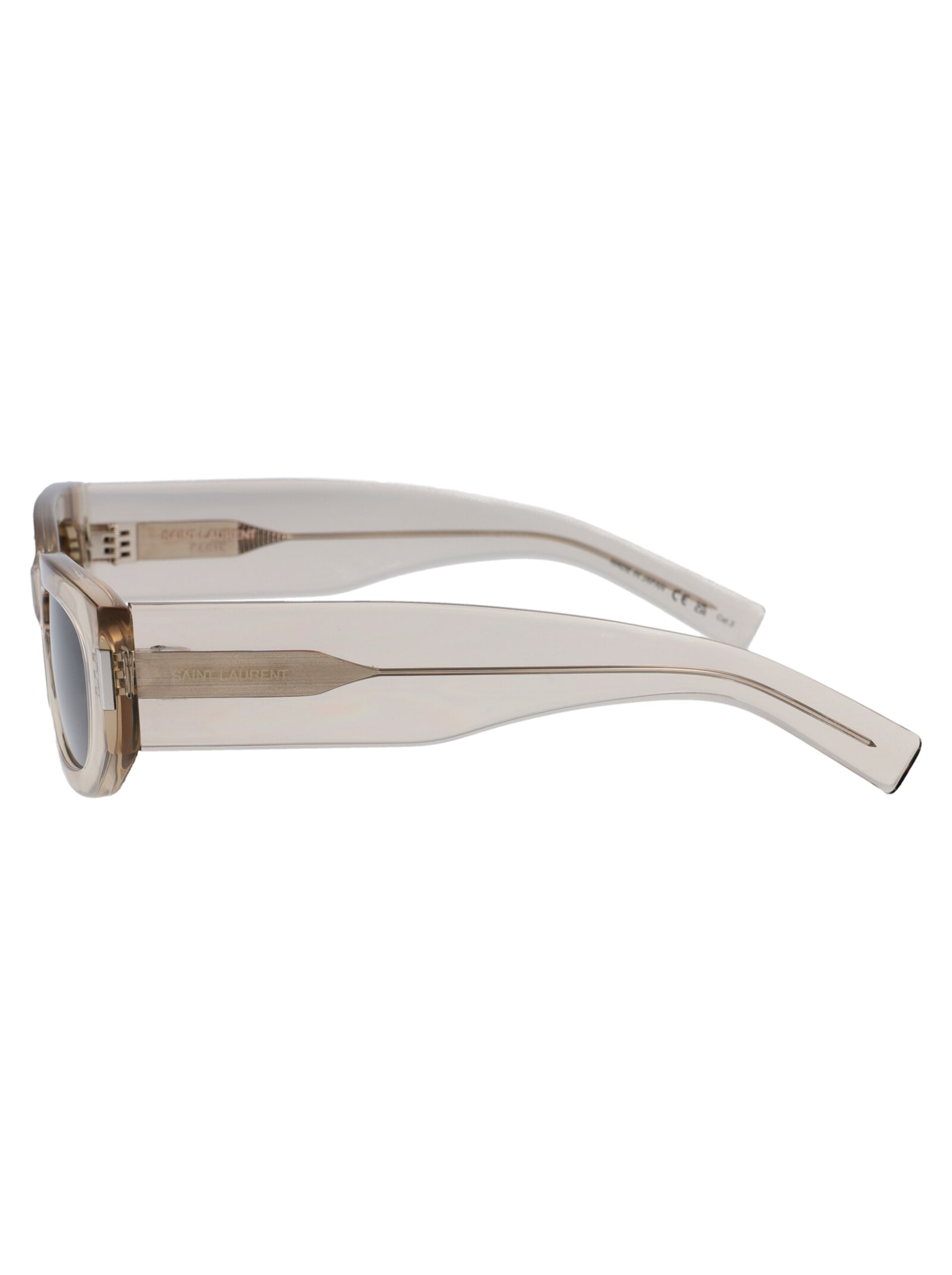 Shop Saint Laurent Sl 697 Sunglasses In 003 Beige Beige Grey