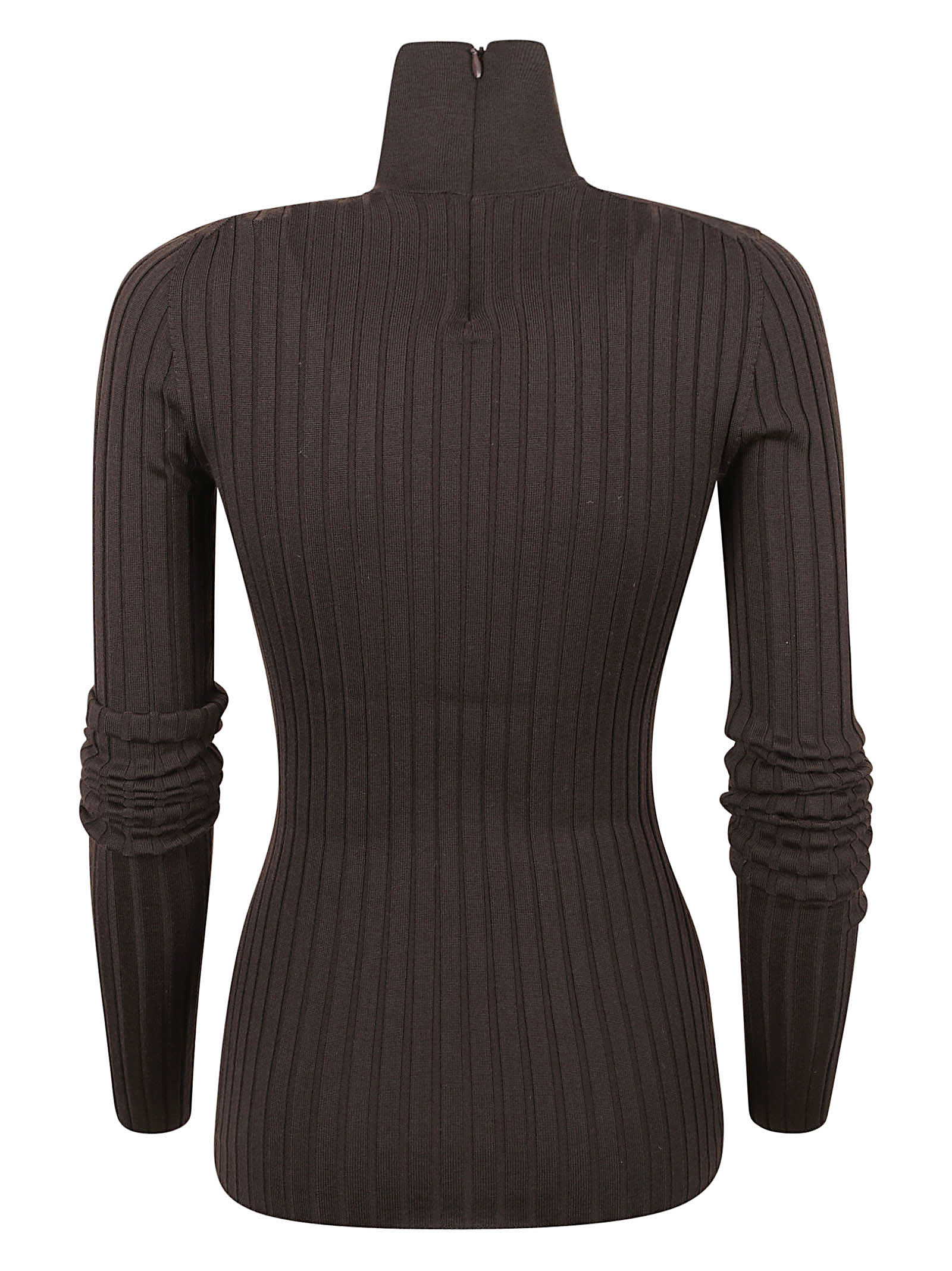 Shop Dolce & Gabbana Ribbed Fitted Jumper In Ebano