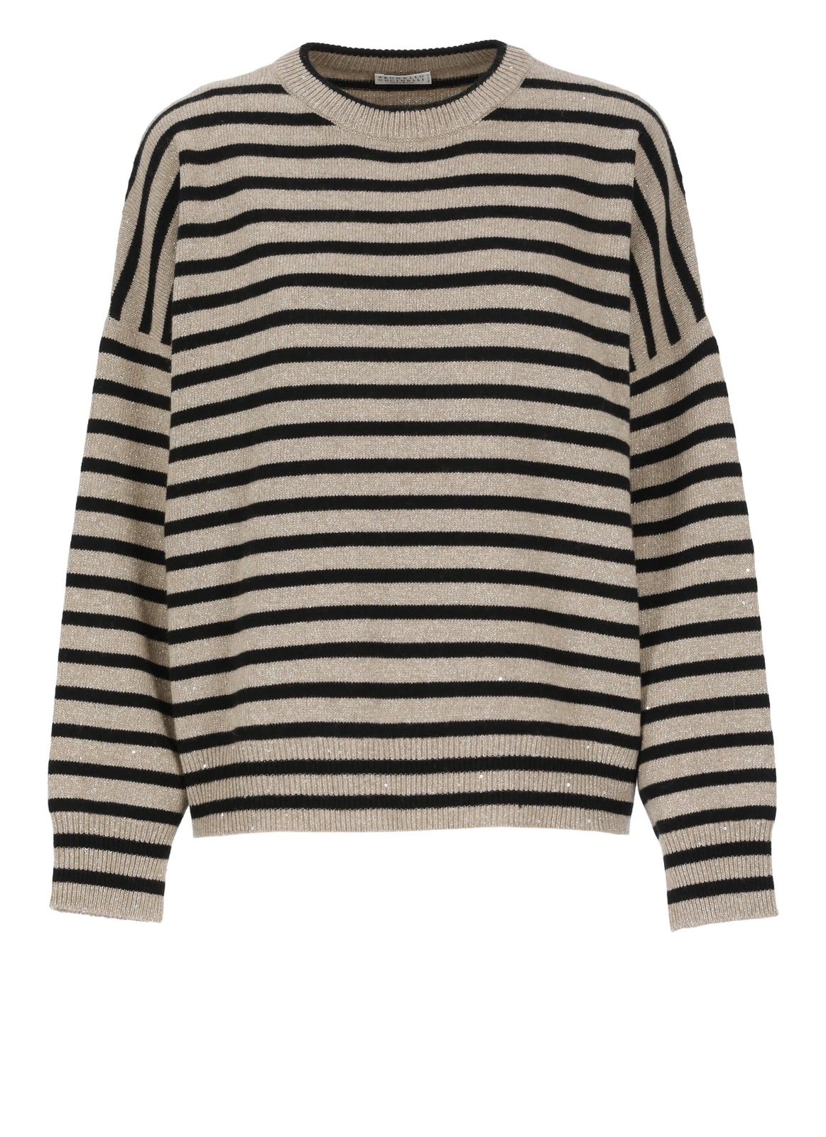 Shop Brunello Cucinelli Striped Knitted Jumper In Brown