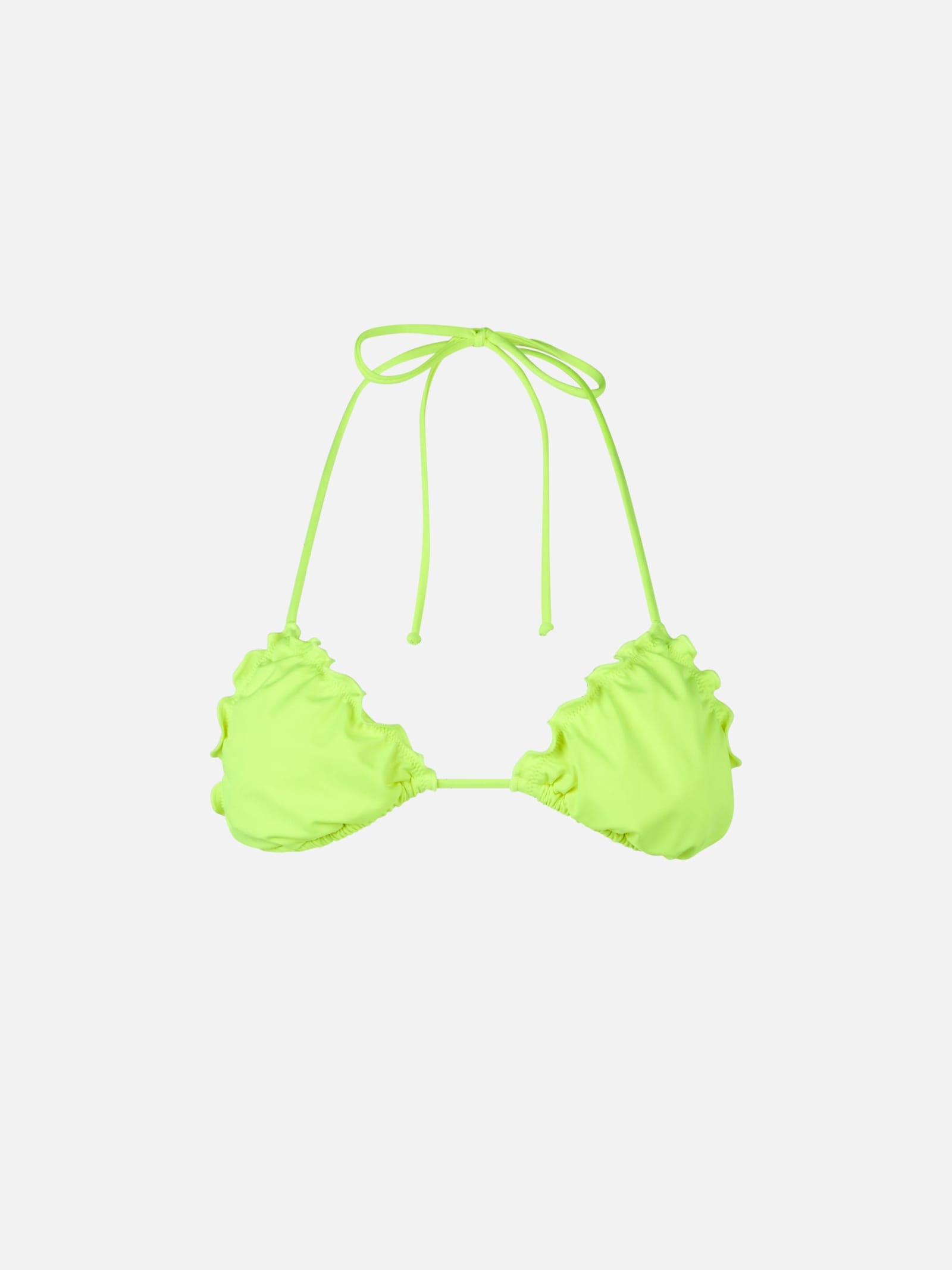 Mc2 Saint Barth Woman Fluo Yellow Triangle Beach Top Sagittarius In Yellow