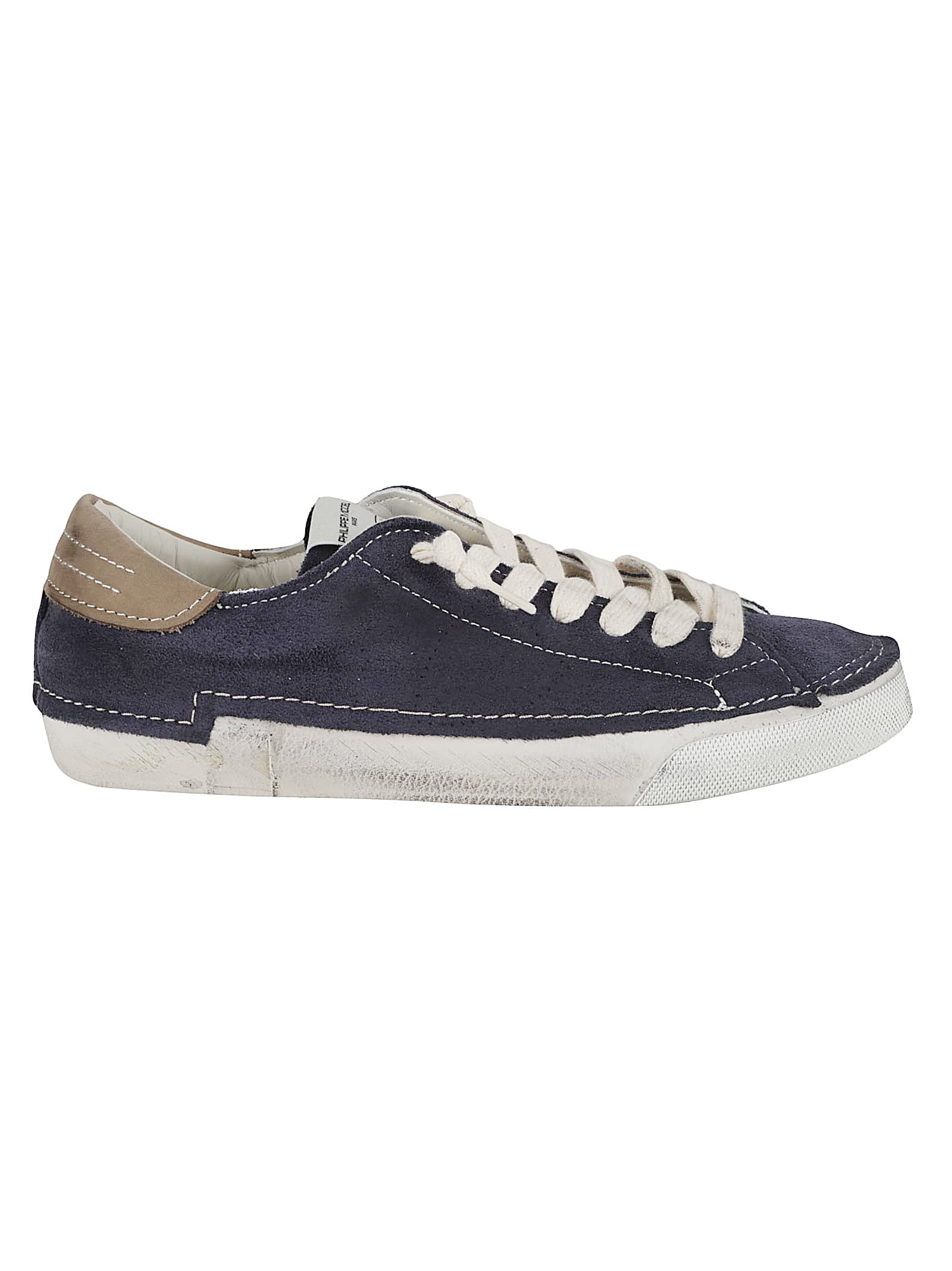 Philippe Model Low Top Sneakers Contrast Stitching In Blue
