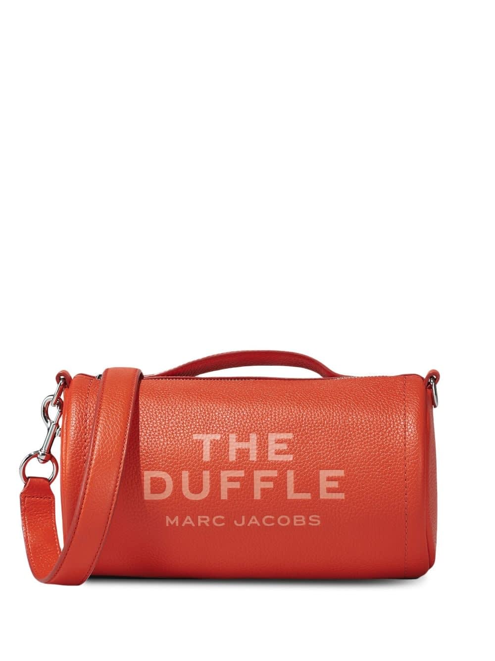 Shop Marc Jacobs The Leather Duffle Bag In Electric Orange