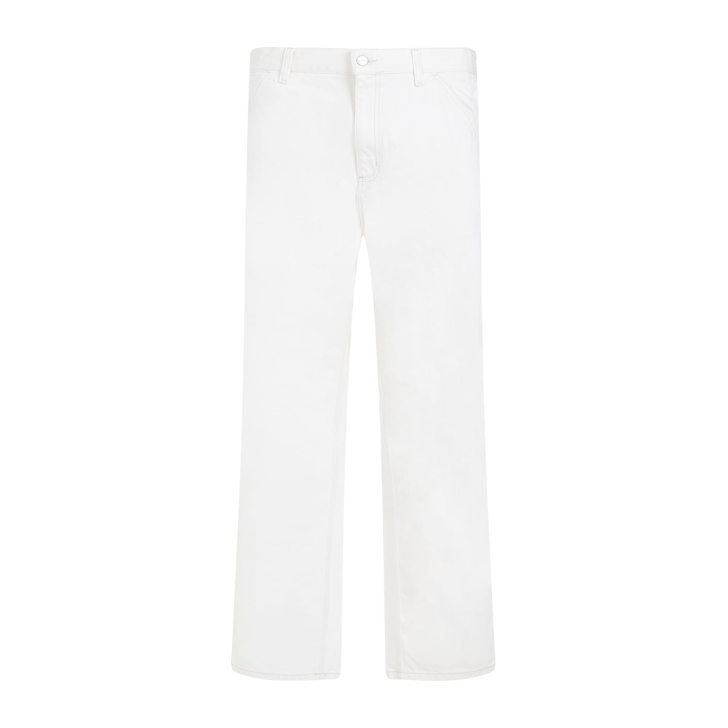 Shop Carhartt Single Knee Pants In White Rinsed