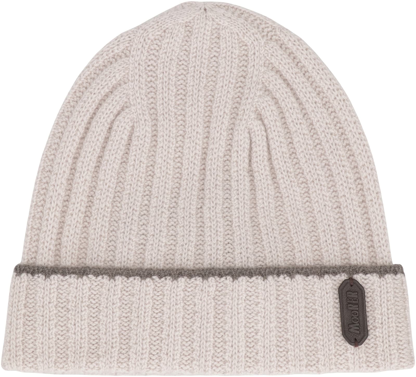 Moorer Asher Knitted Beanie In White