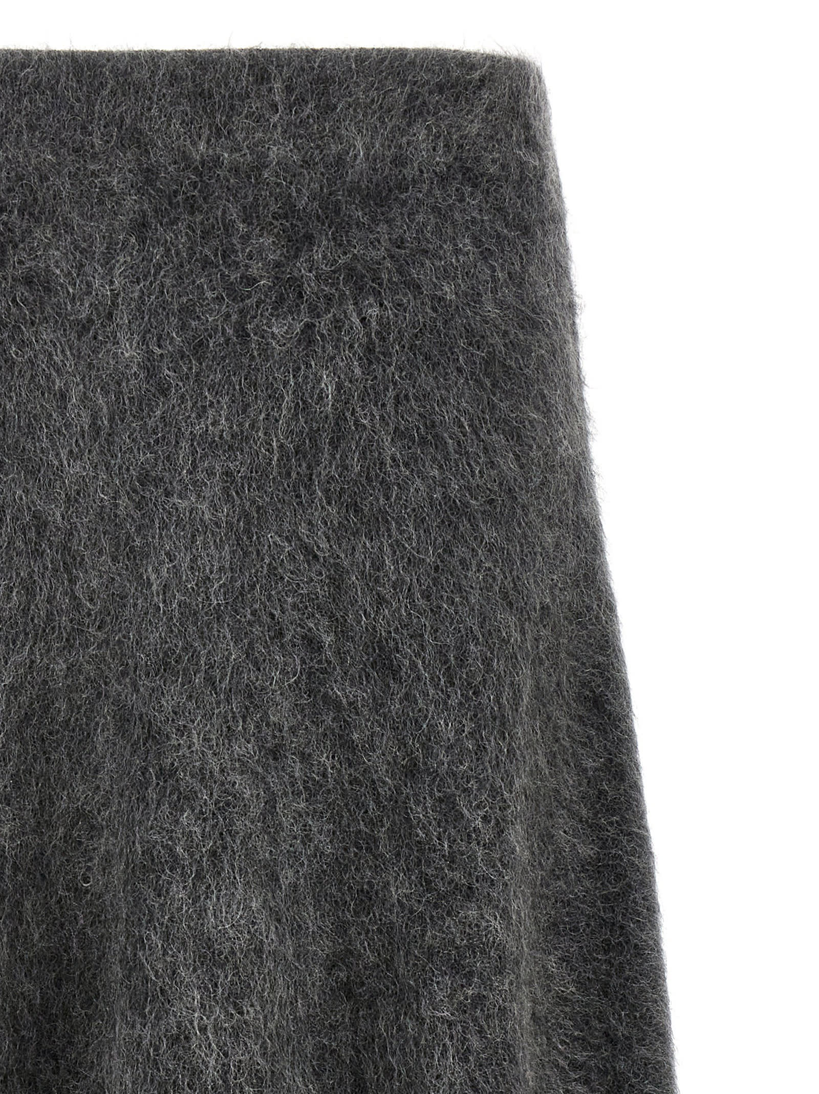 Shop Brunello Cucinelli Mohair Skirt In Gray