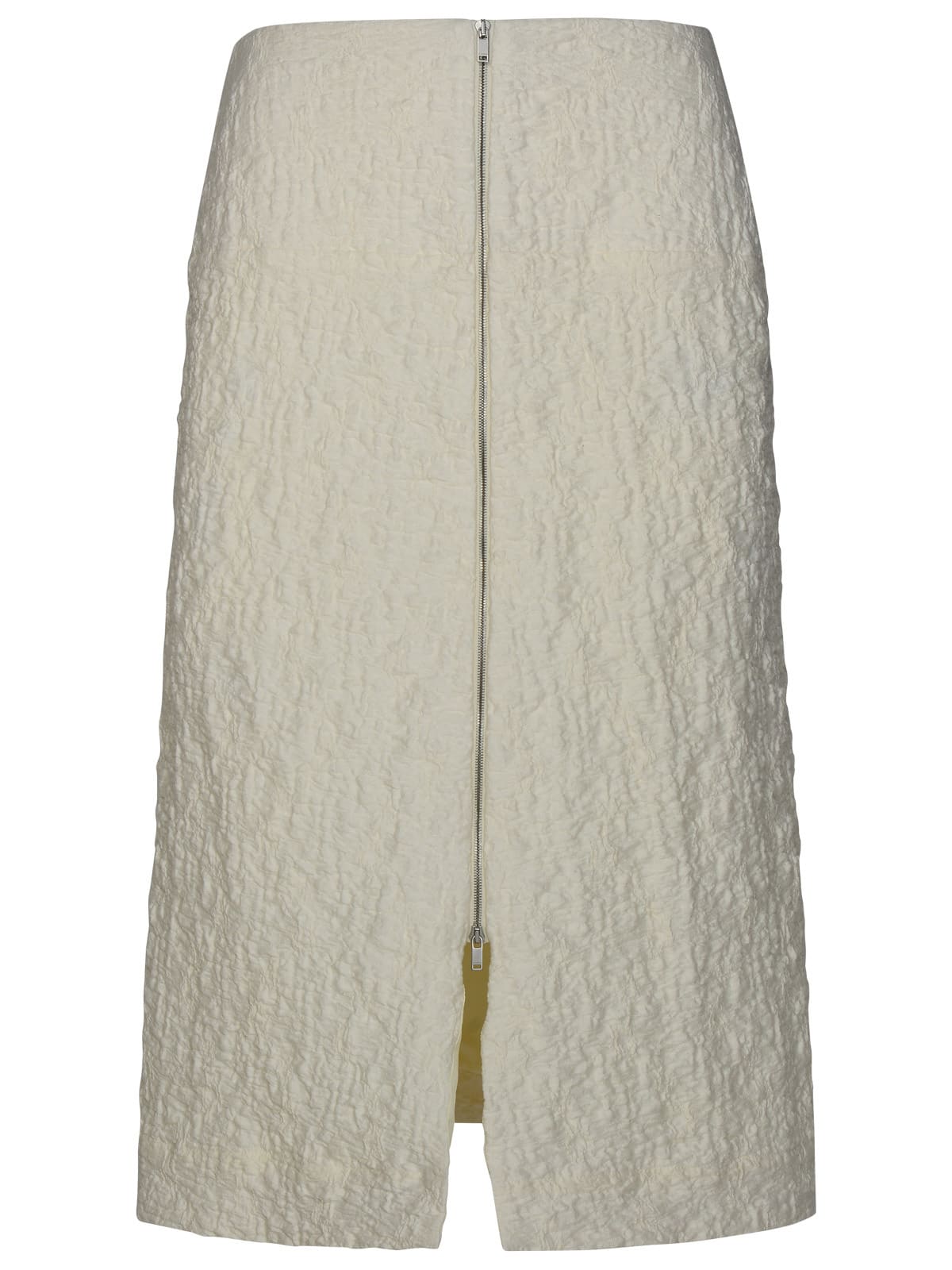 Shop Jil Sander White Cotton Blend Skirt In Natural