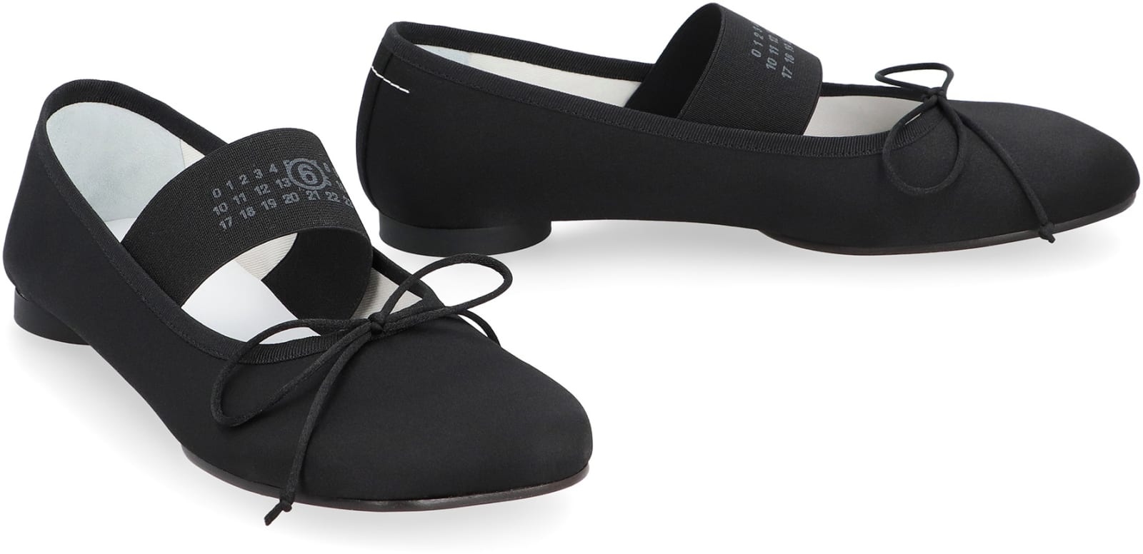 Shop Mm6 Maison Margiela Anatomic Fabric Ballet Flats In Black