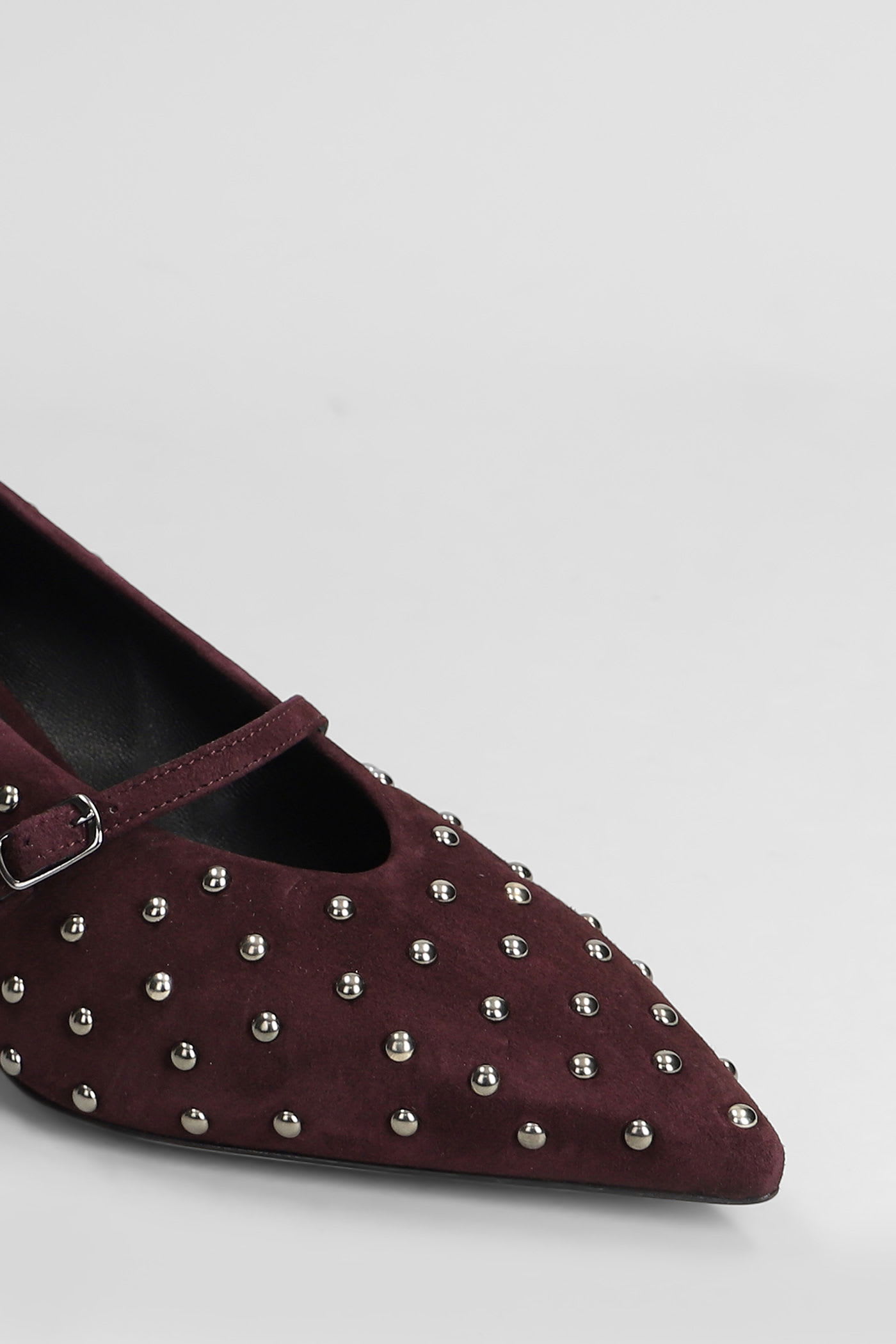 The Seller Pointed-toe Studded Heeled Pumps In Burgundy