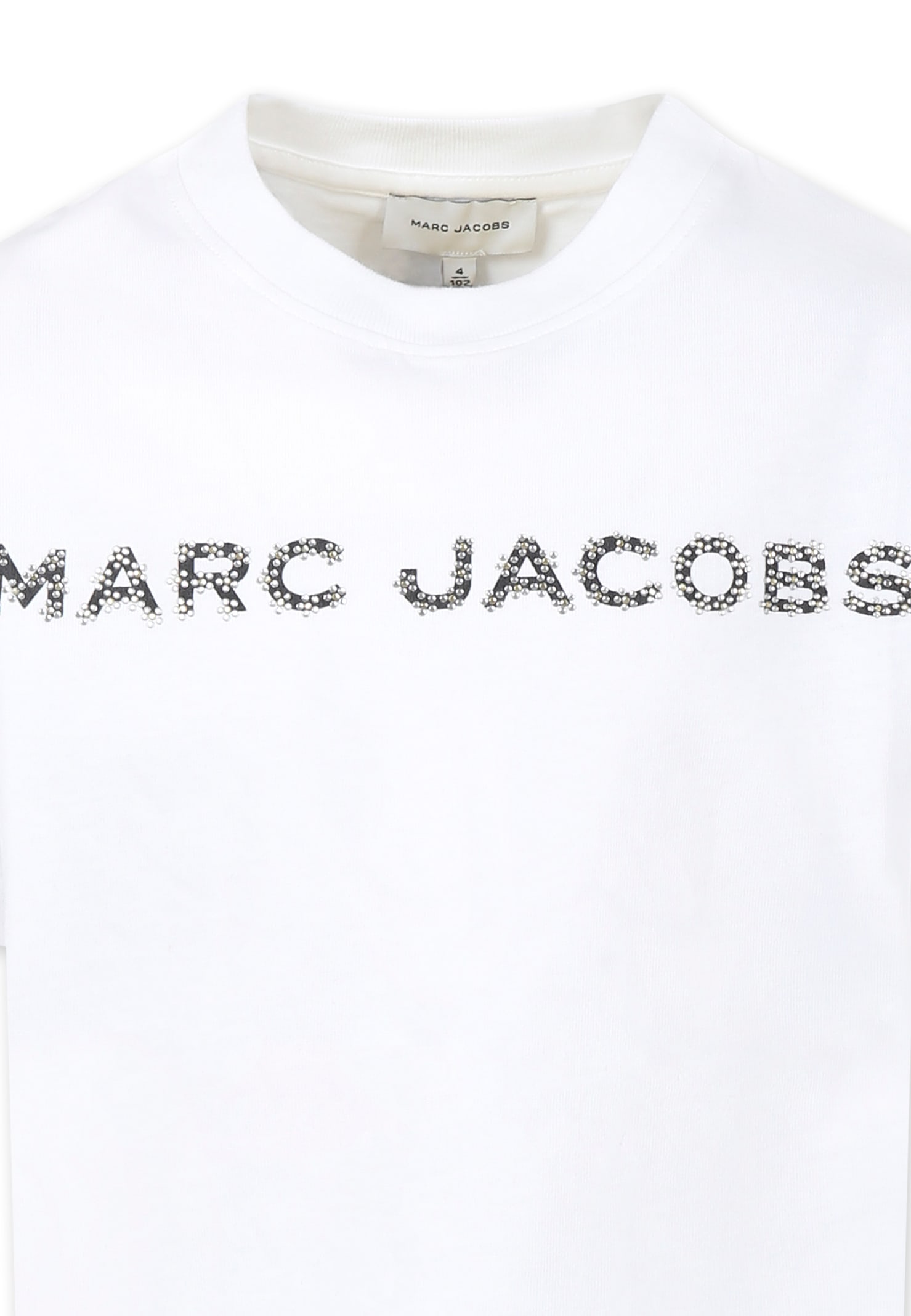 Marc Jacobs White T-shirt For Girl With Logo And Flowers In White