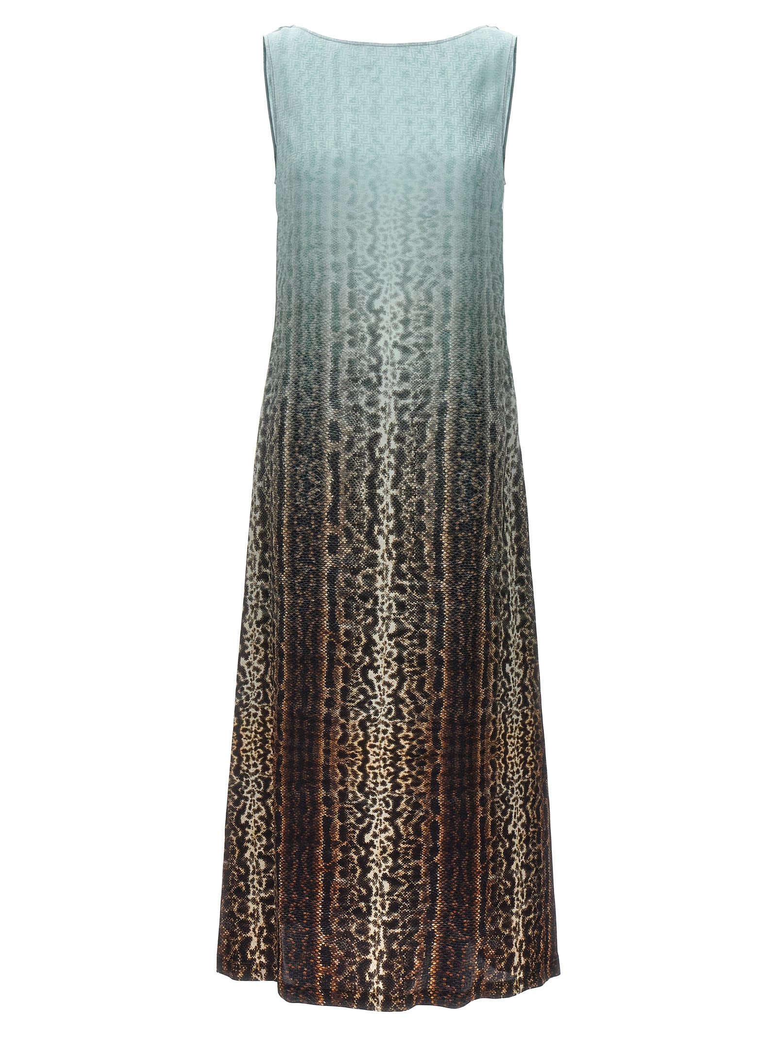 Shop Fendi Animal Print Dress In Multicolor