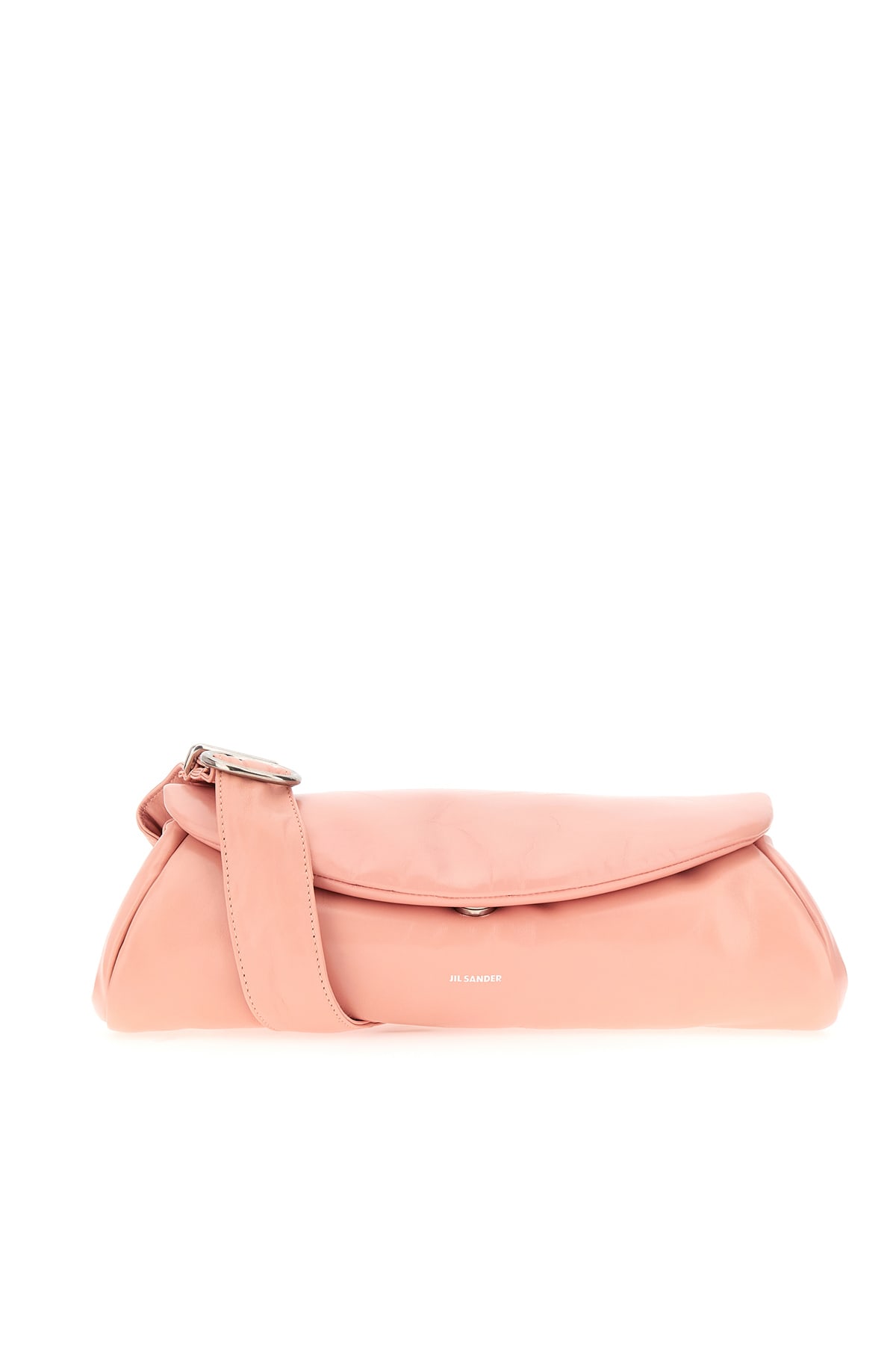 Shop Jil Sander Pink Nappa Leather Large Cannolo Crossbody Bag In 639