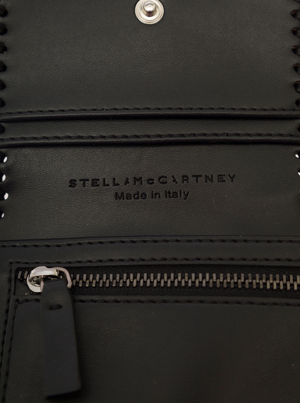 Shop Stella Mccartney Small Flap Wallet Eco Shaggy Deer In Black