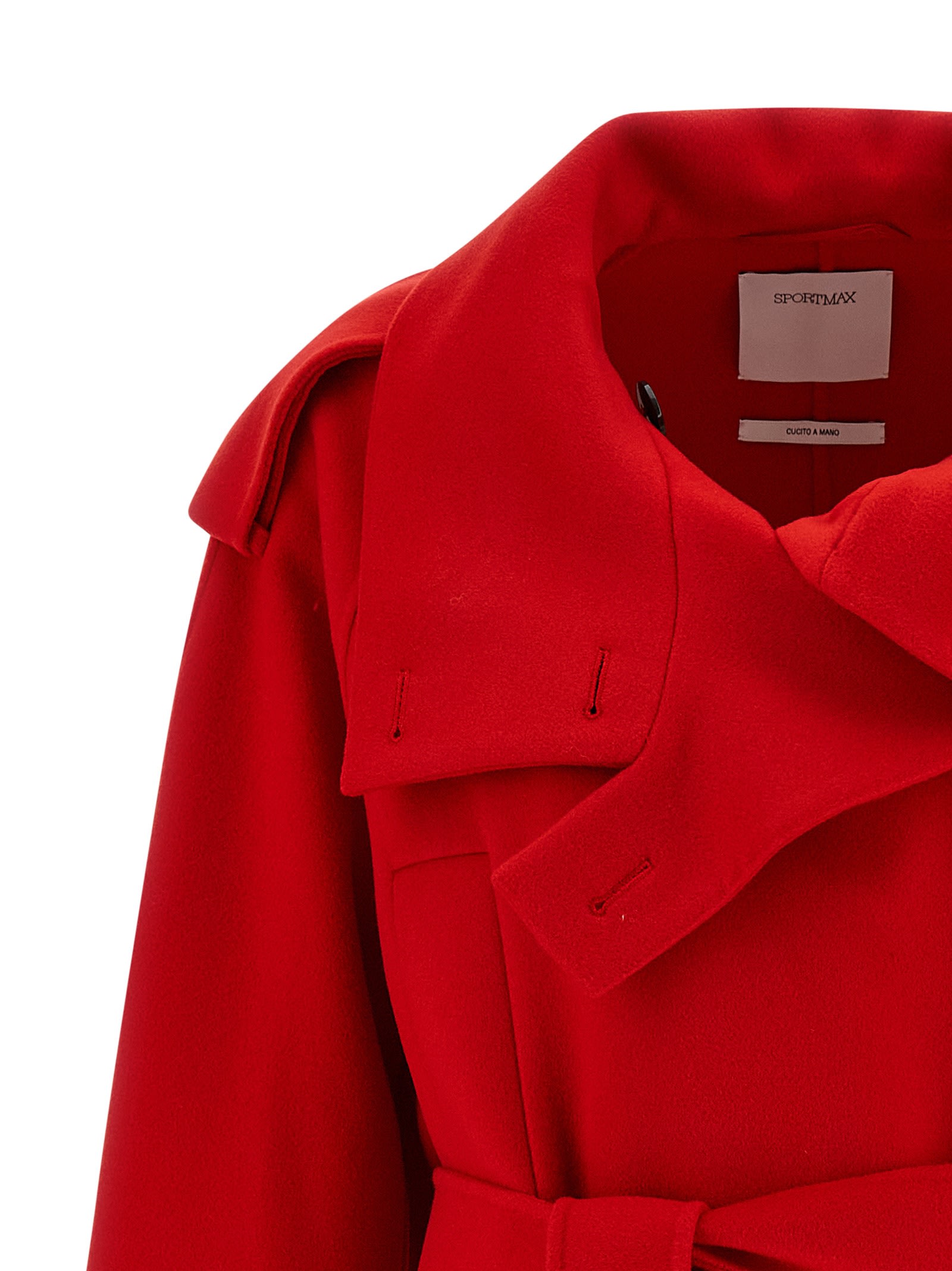 Sportmax Bouquet1234 Trench Coat In Red