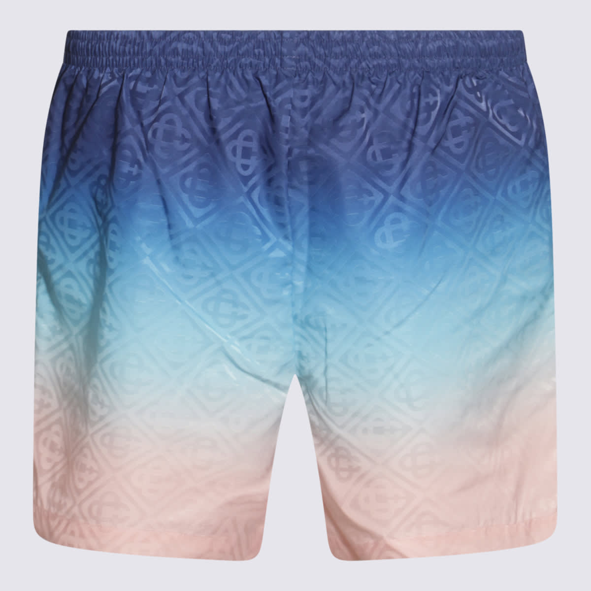 Casablanca Gradient Monogram Shorts With Elasticized Waistband In Blue