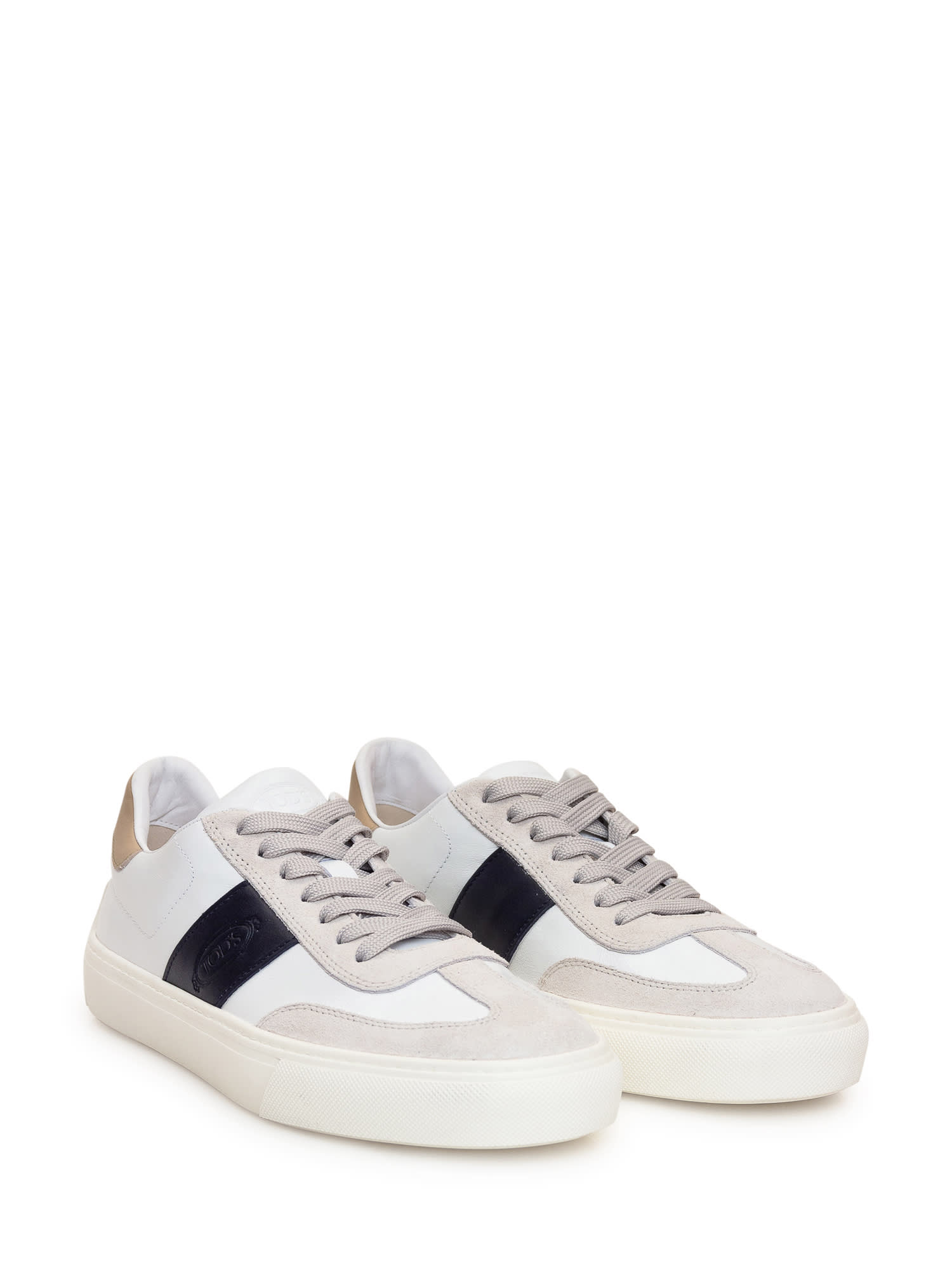 Tod's Panelled Low-top Leather Sneakers In White