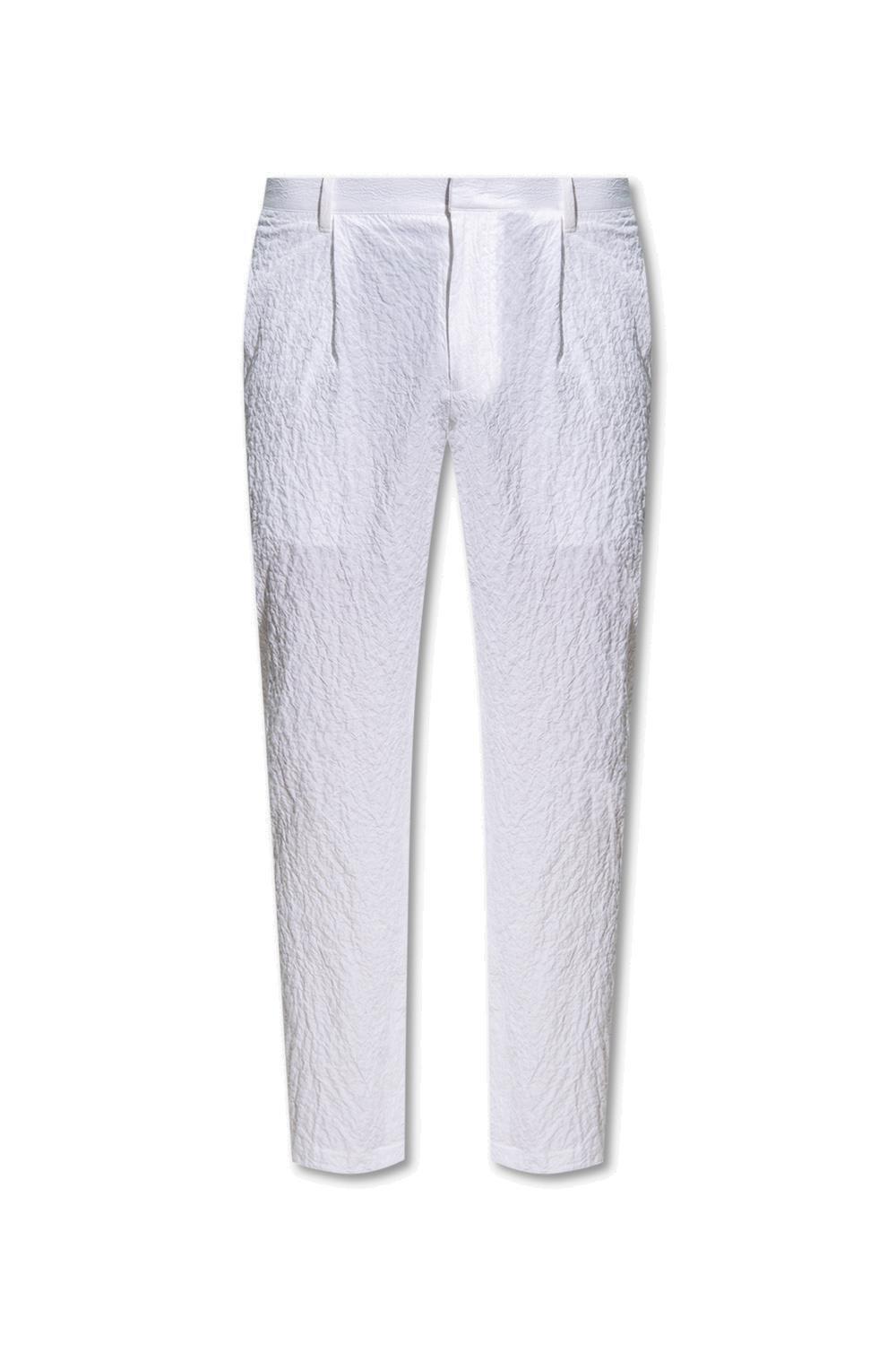 Straight-leg Wrinkled Trousers
