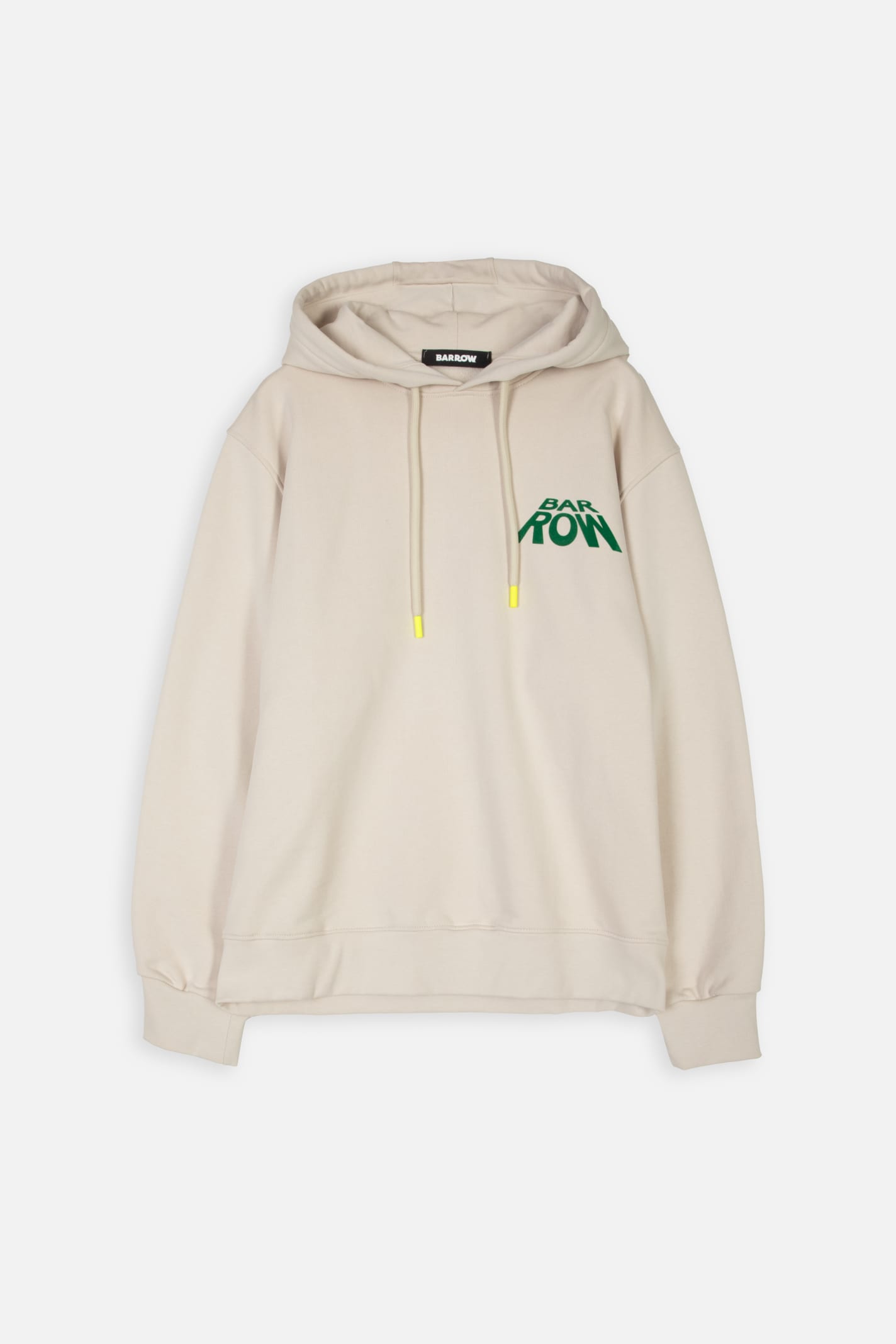 Shop Barrow Hoodie Unisex Off White Hoodie With Chest Logo And Back Graphic Print In Bianco