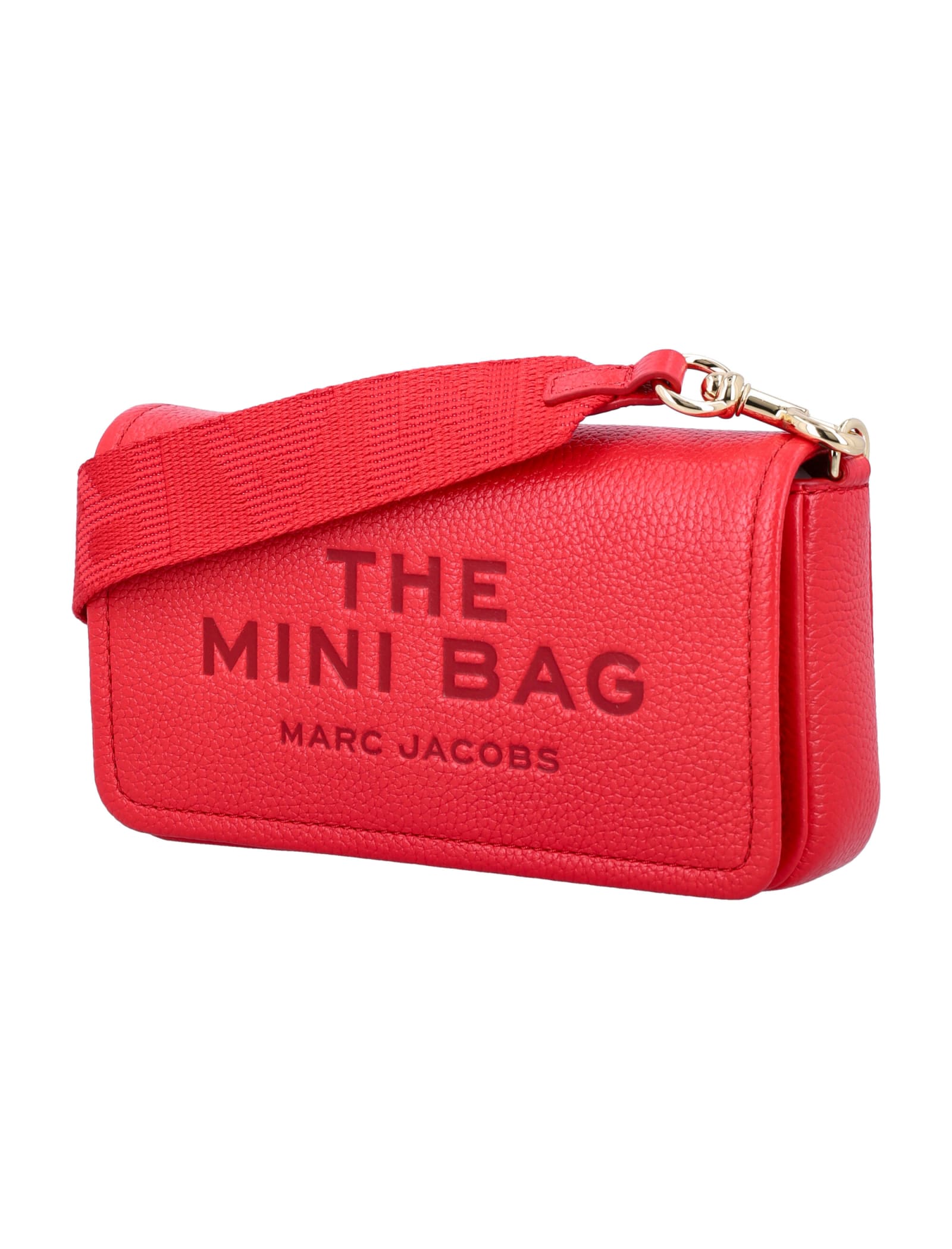 Shop Marc Jacobs The Leather Mini Bag In True Red