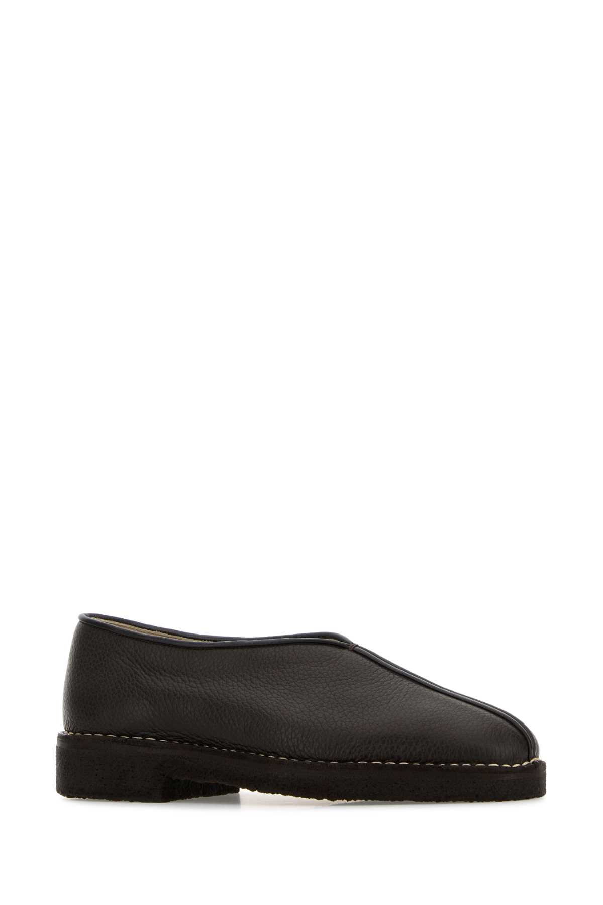 Lemaire Dark Brown Leather Ballerinas In Brown