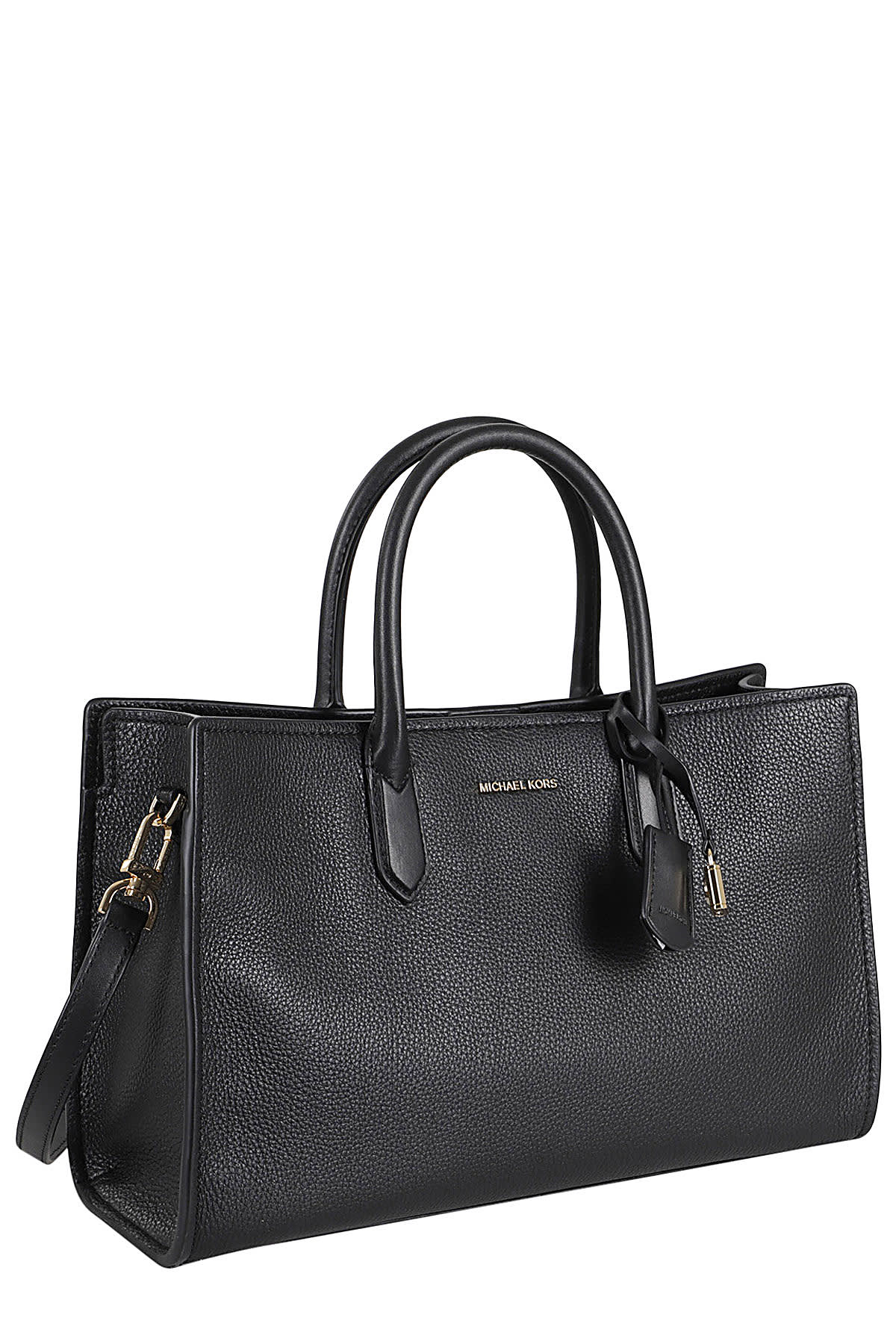 Shop Michael Michael Kors Md Ew Satchel In Black