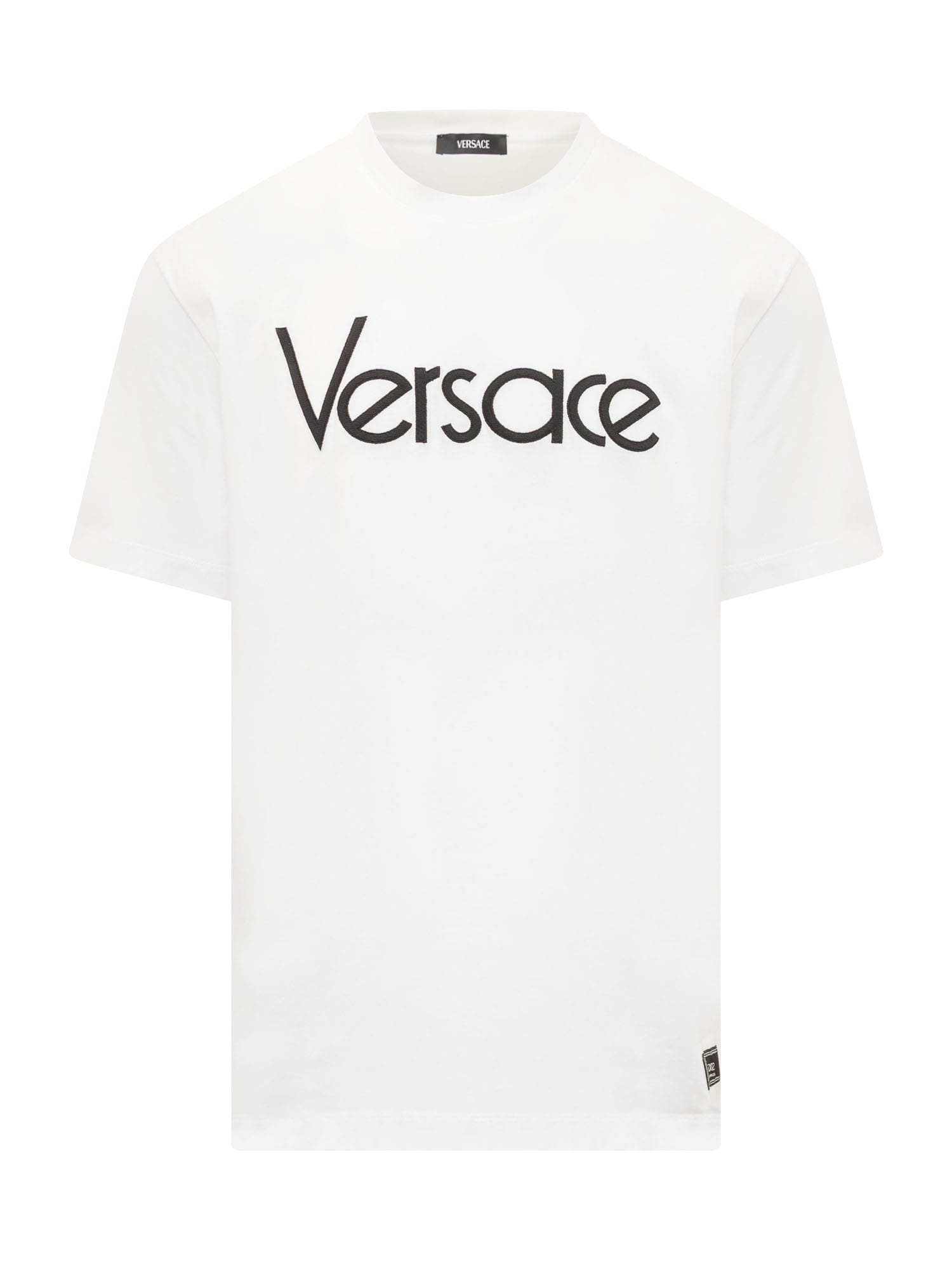 Shop Versace T-shirt With Logo In Optical White