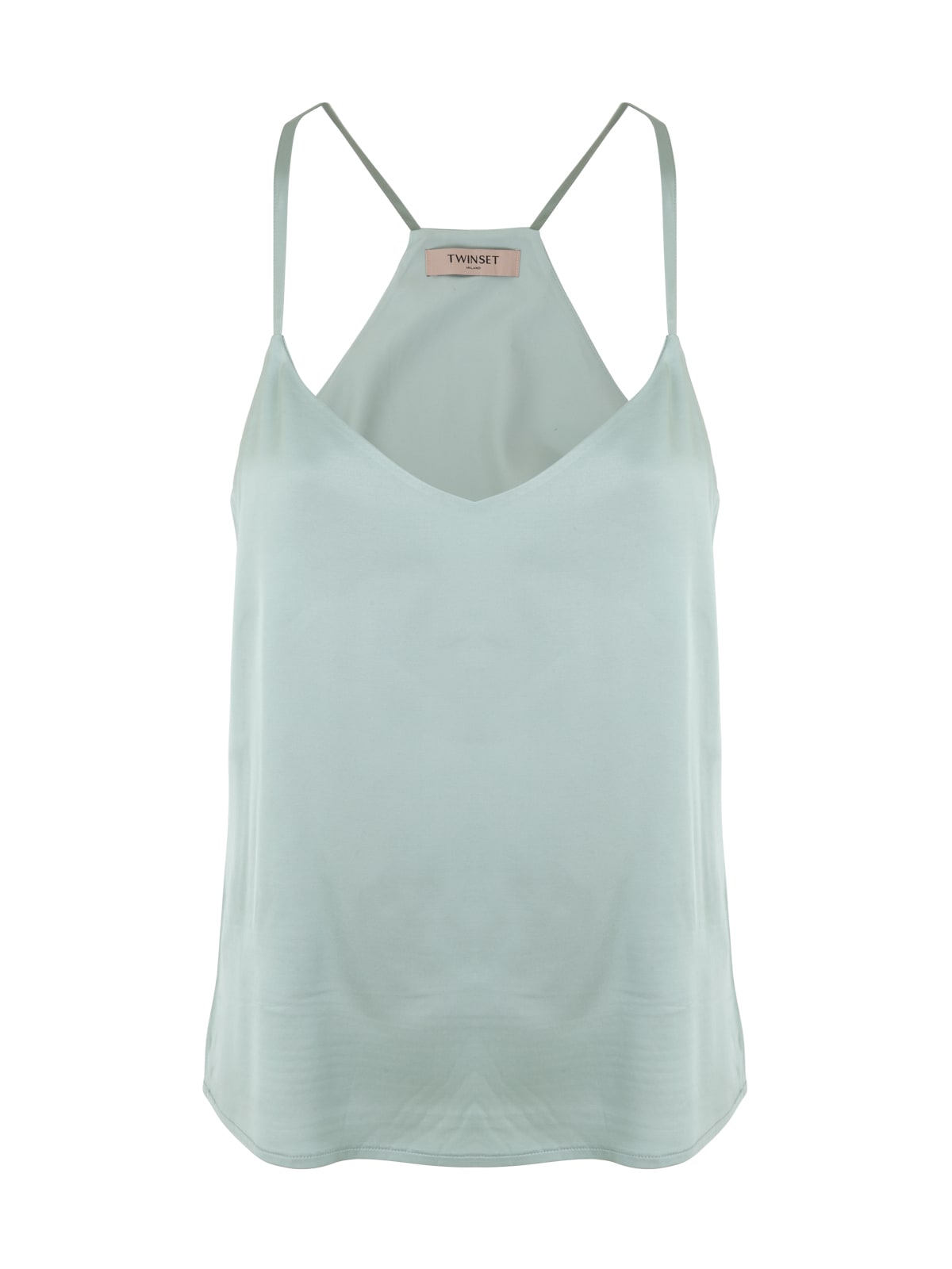 Shop Twinset Satin Top In Agave