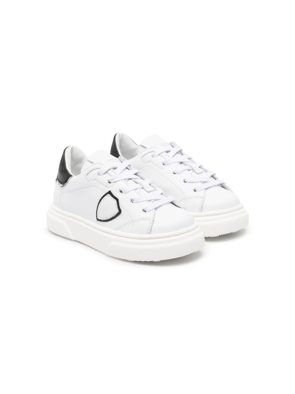 Philippe Model Kids' Sneakers With Application In White