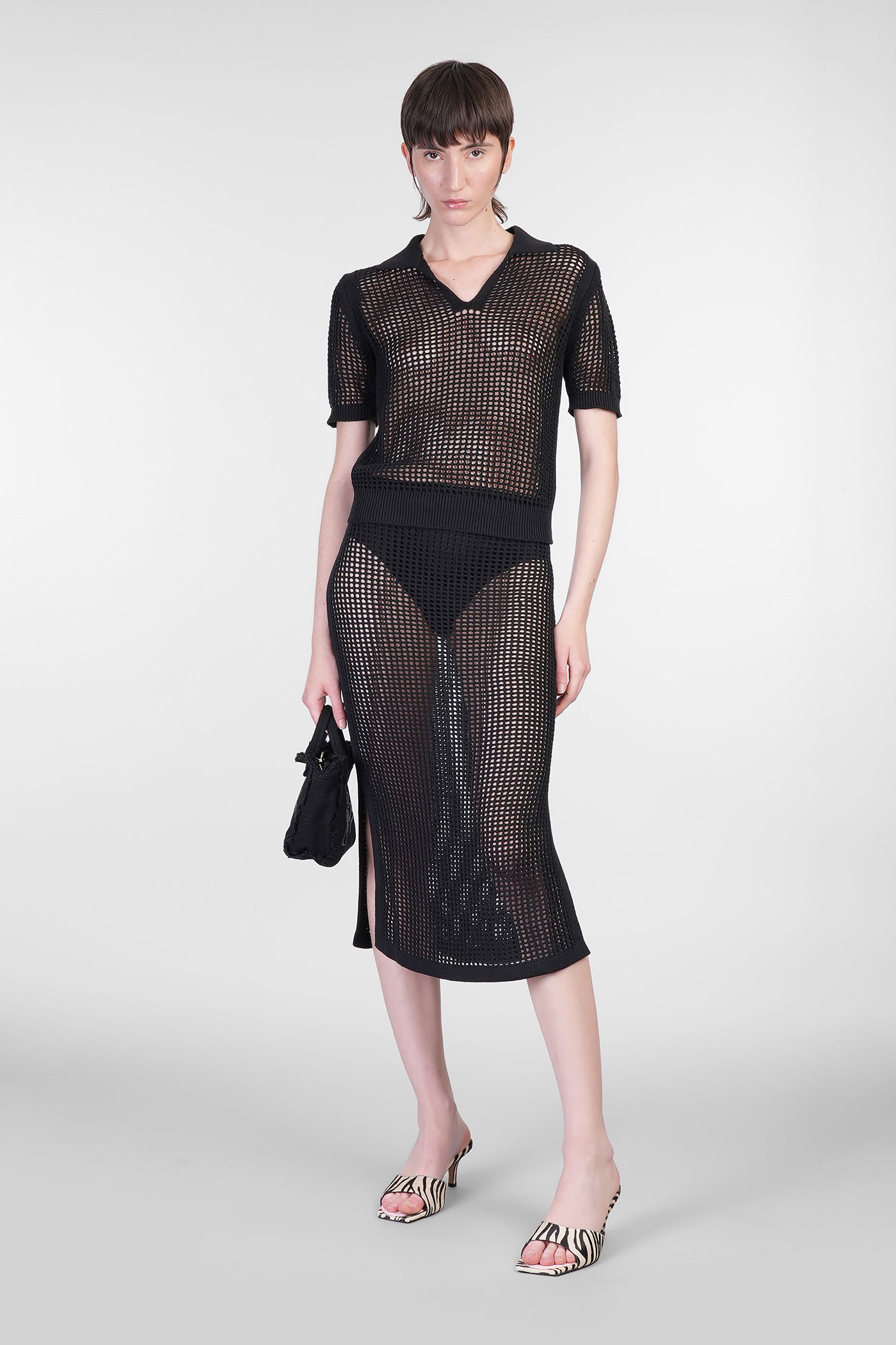 Mc2 Saint Barth Darline Skirt In Black Cotton In Black
