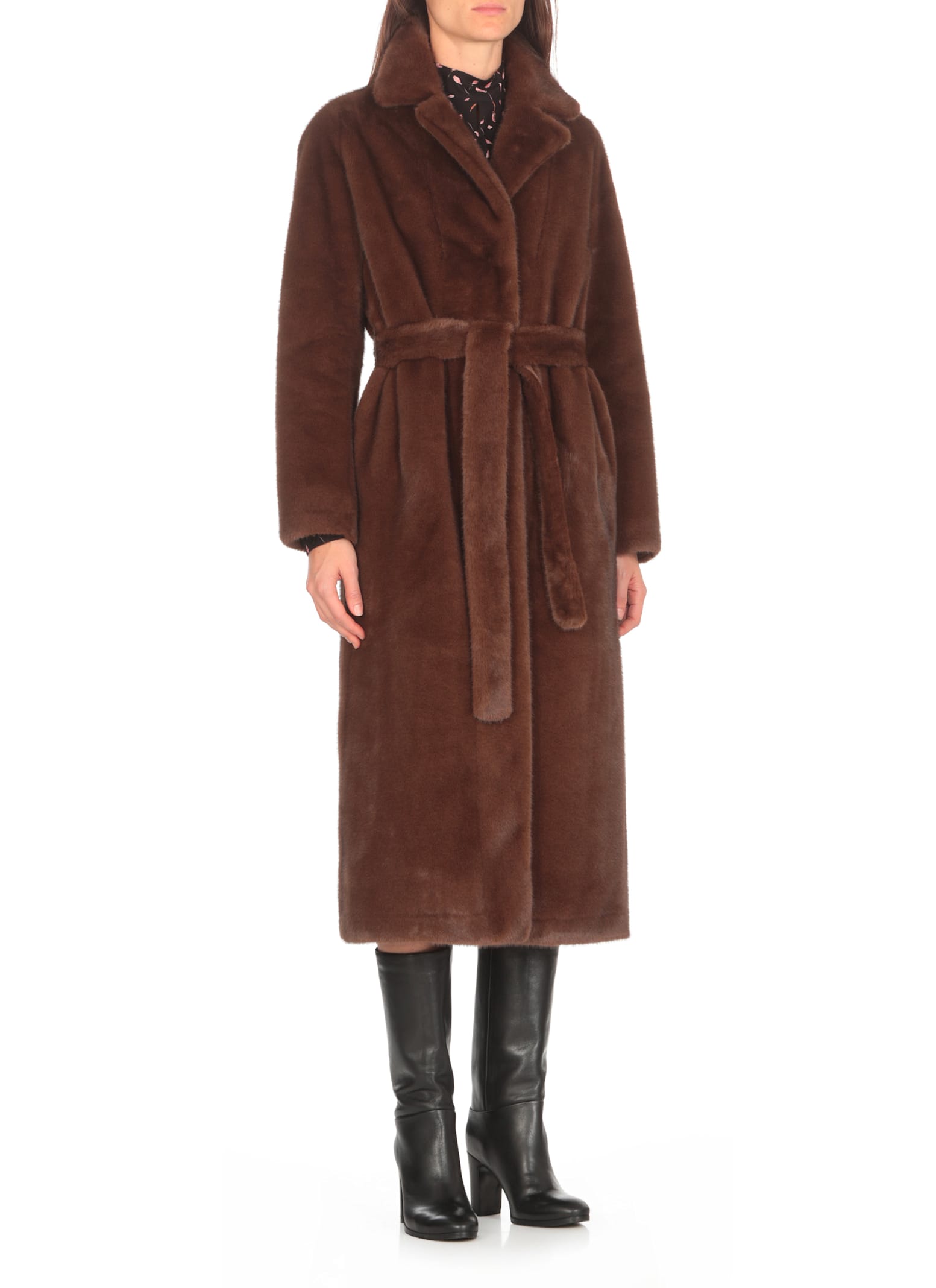 Shop Valentini 1972 Eco Mink Coat In Brown