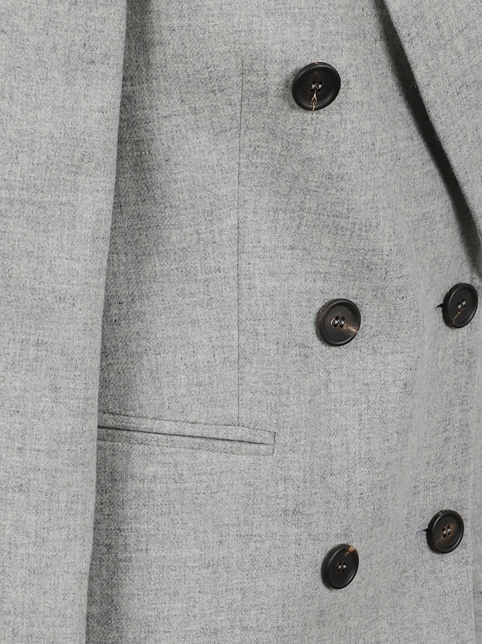 Brunello Cucinelli Double-breasted Wool Jacket In Gray