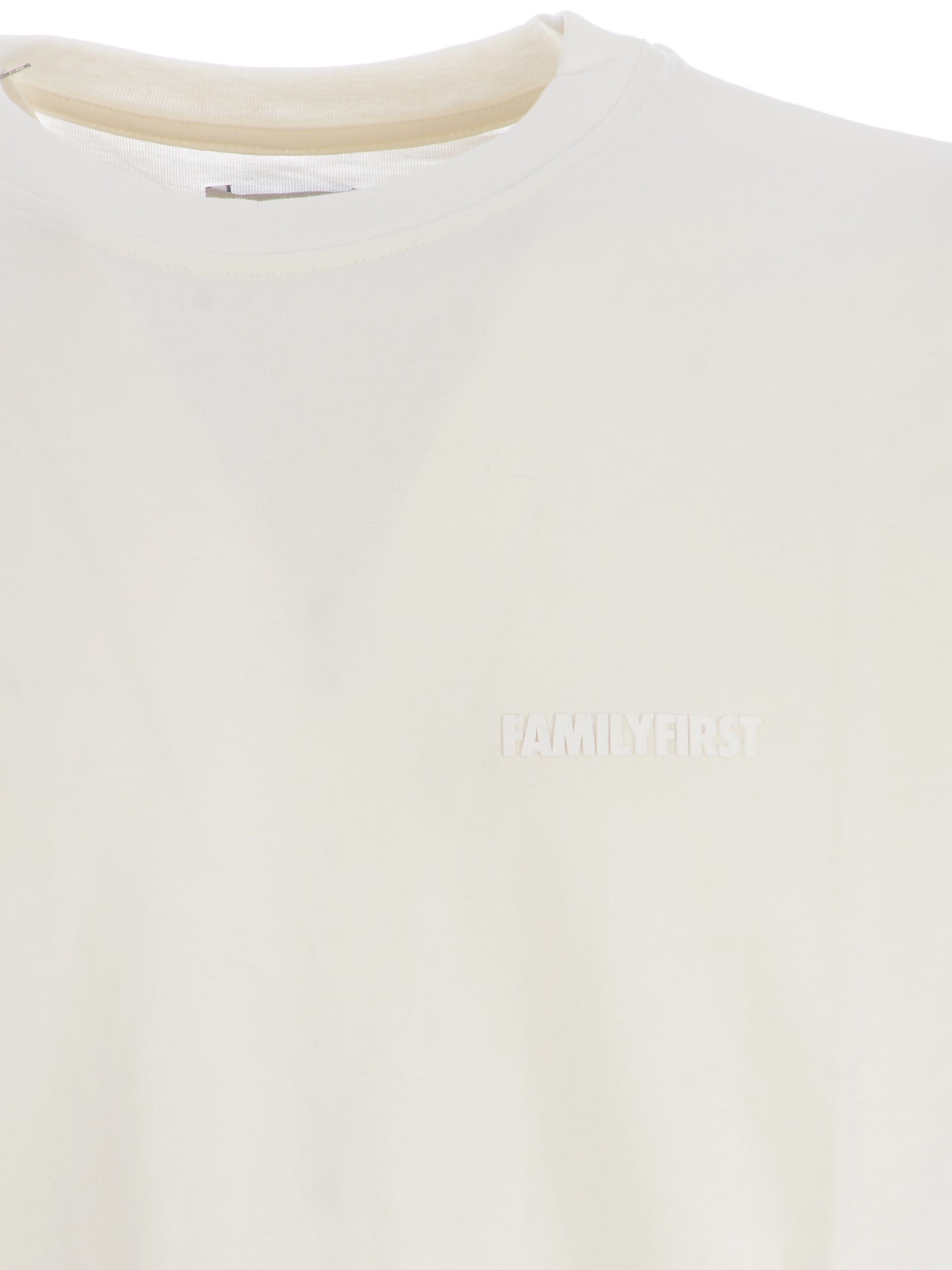 Shop Family First Milano T-shirt Family First Symbol In Cotton In Bianco