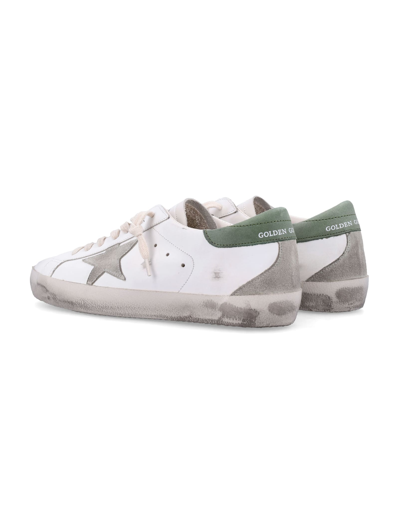 Golden Goose White Leather Sneakers In White/ice