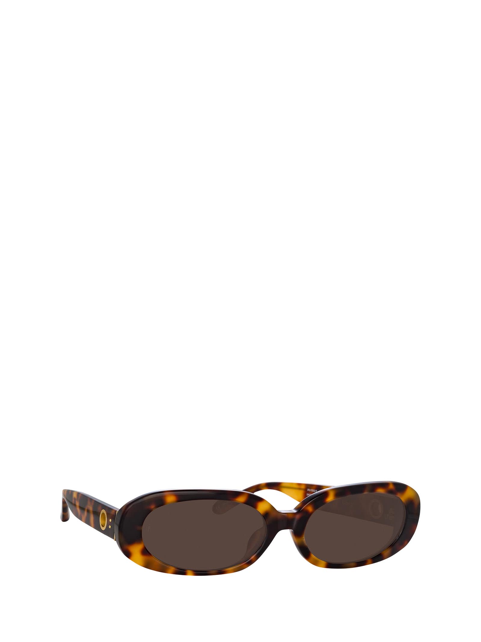 Shop Linda Farrow Lfl1252 T - Shell / Yellow Gold Sunglasses