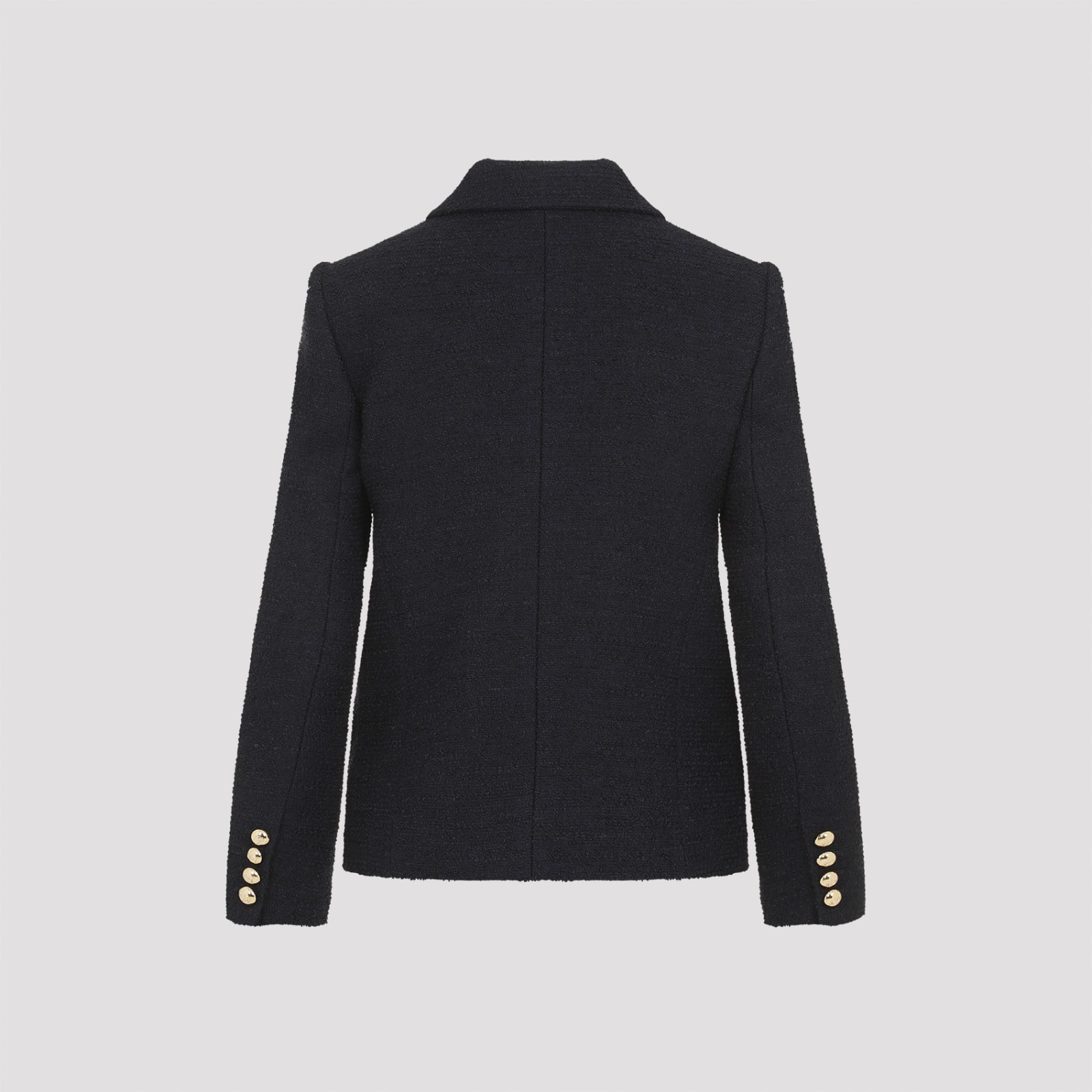 Shop Valentino V-logo Tweed Blazer In Navy