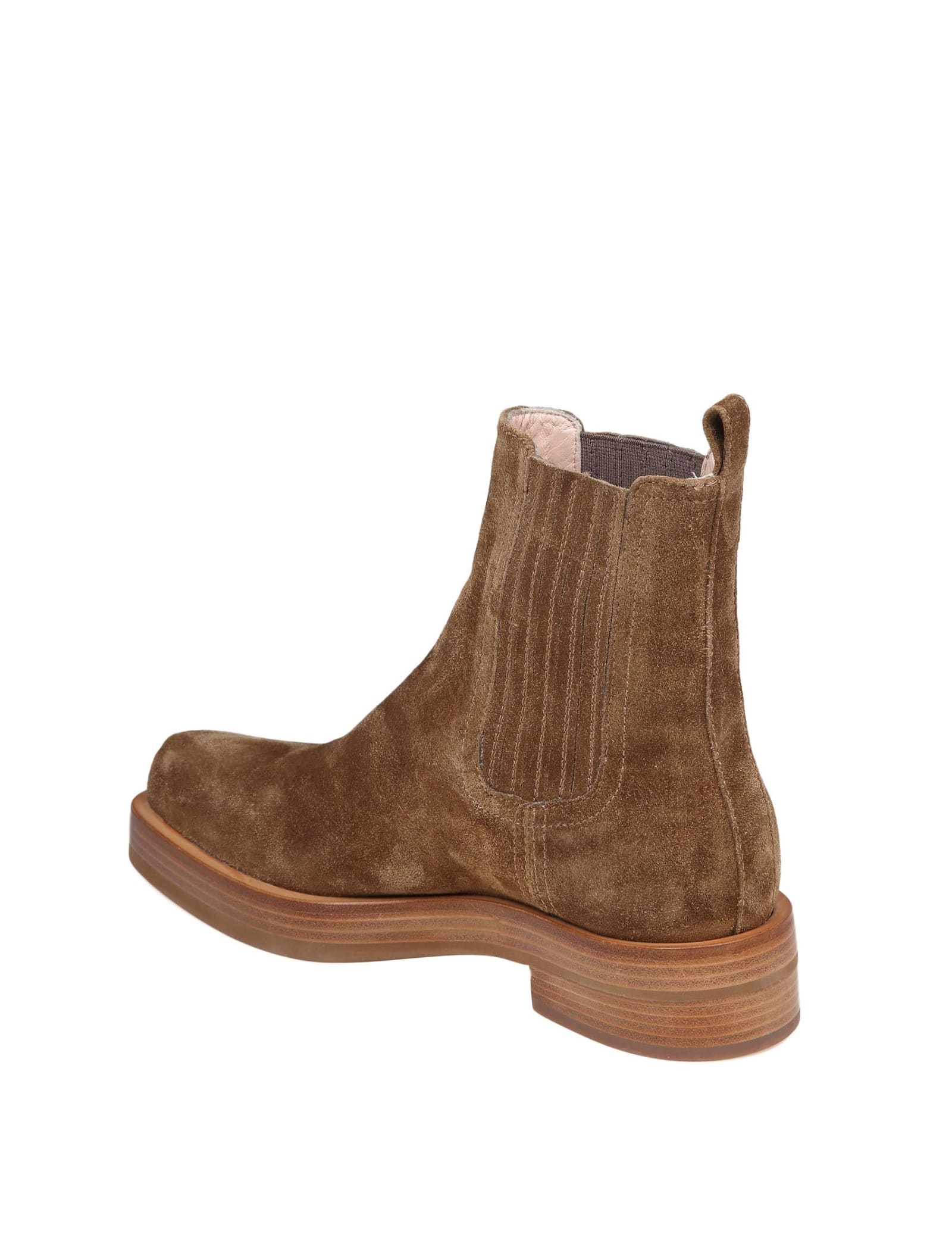 Shop Agl Attilio Giusti Leombruni Rina Ankle Boots In Camel Color Suede In Kaki