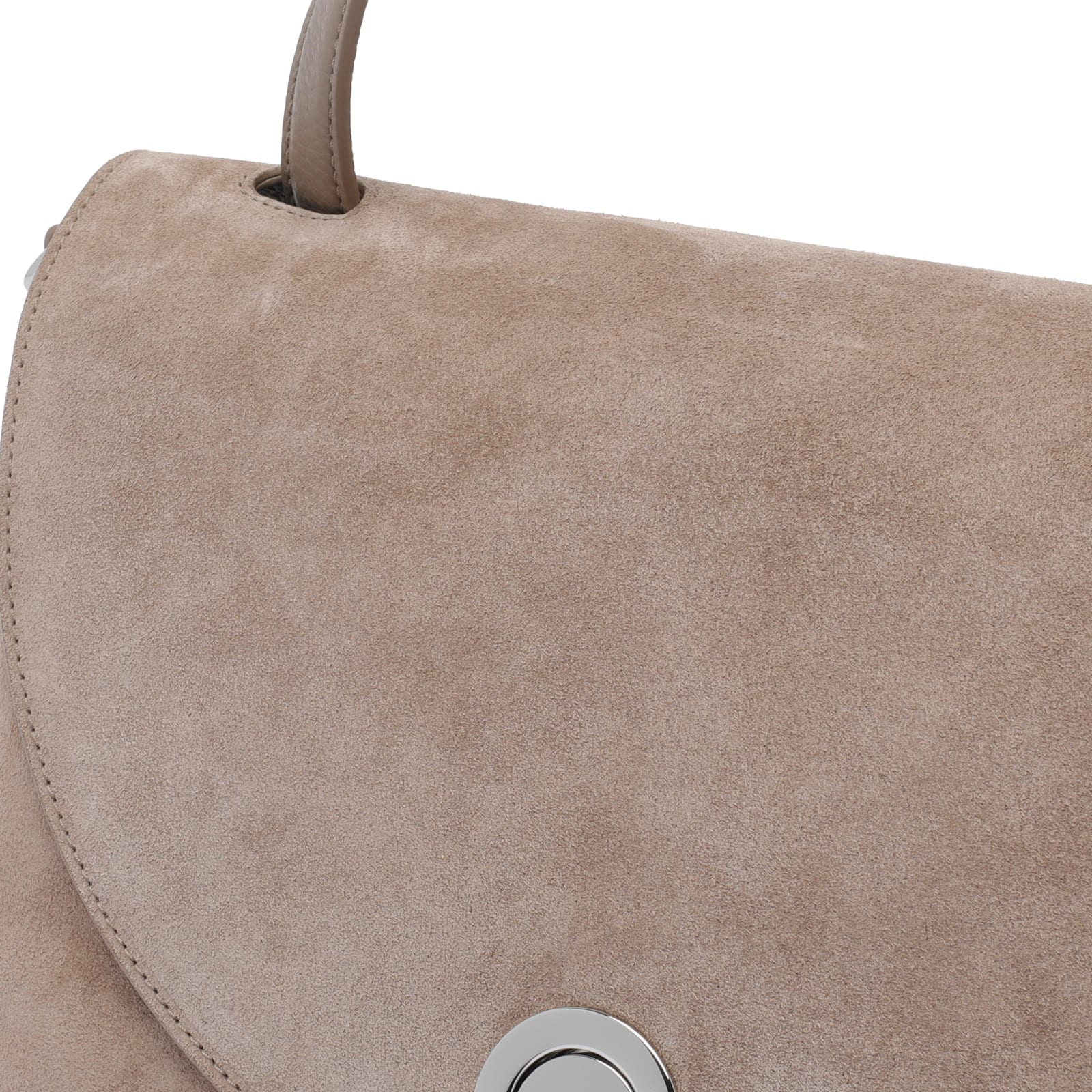 Coccinelle Beige Nikla Suede Handbag In Sand