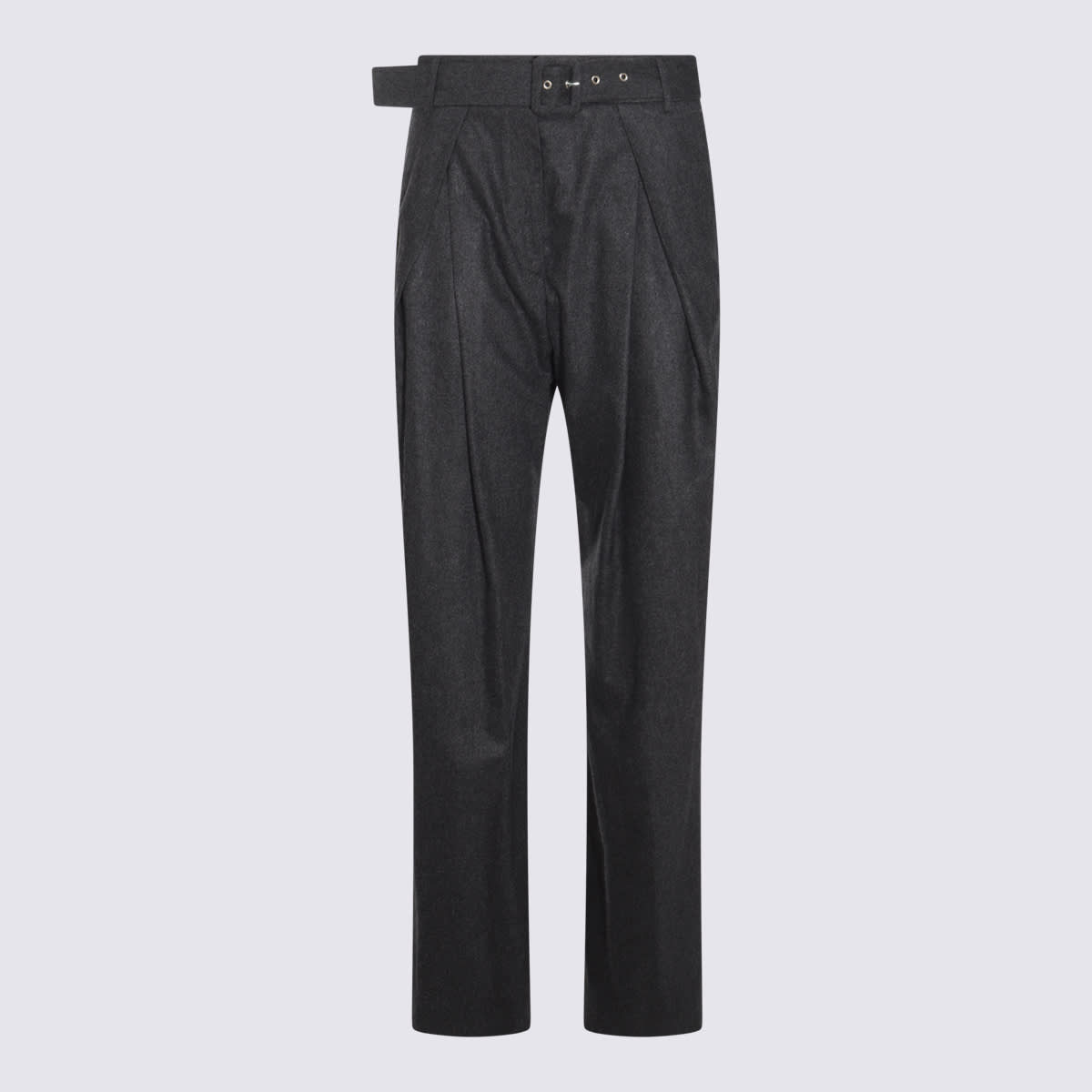 Shop Eleventy Dark Grey Wool Pants