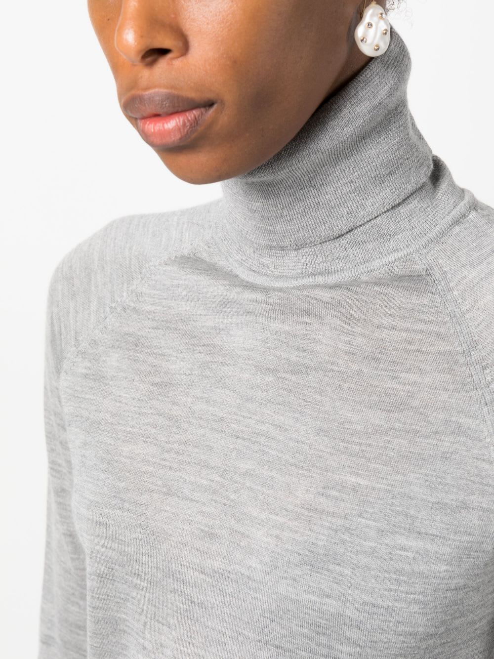 Armarium Wool And Cashmere Blend High Neck Sweater In Gray