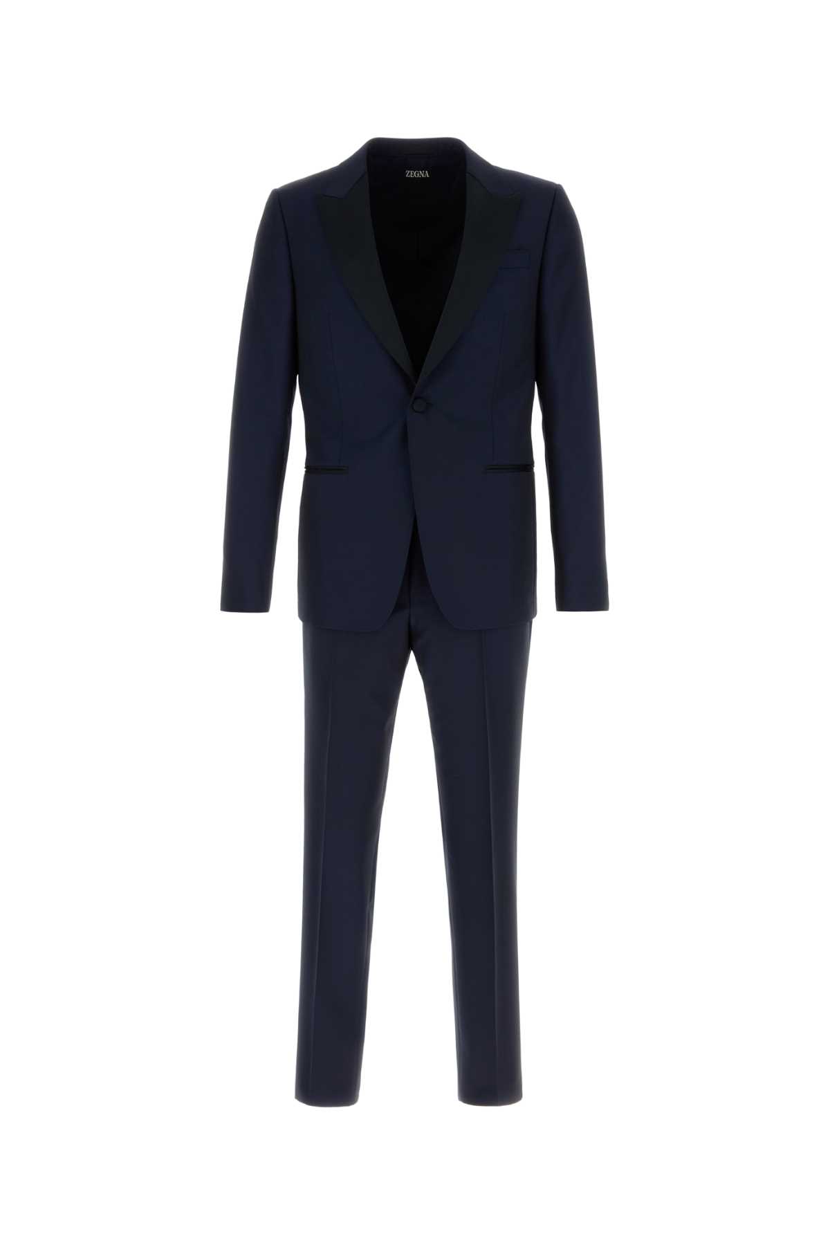 Navy Blue Wool Blend Tuxedo