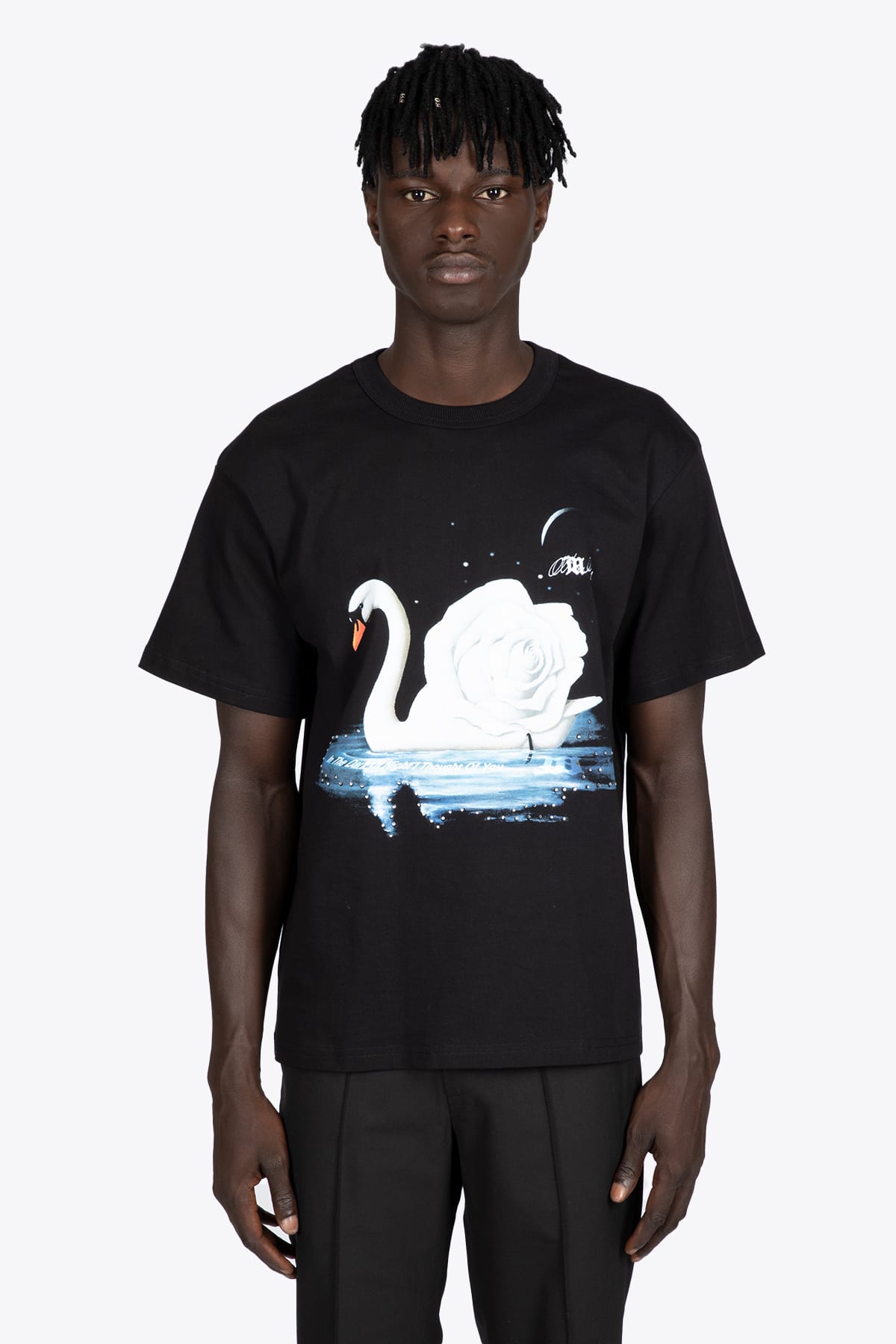MISBHV Night Swan T-shirt Black cotton t-shirt with night swan print